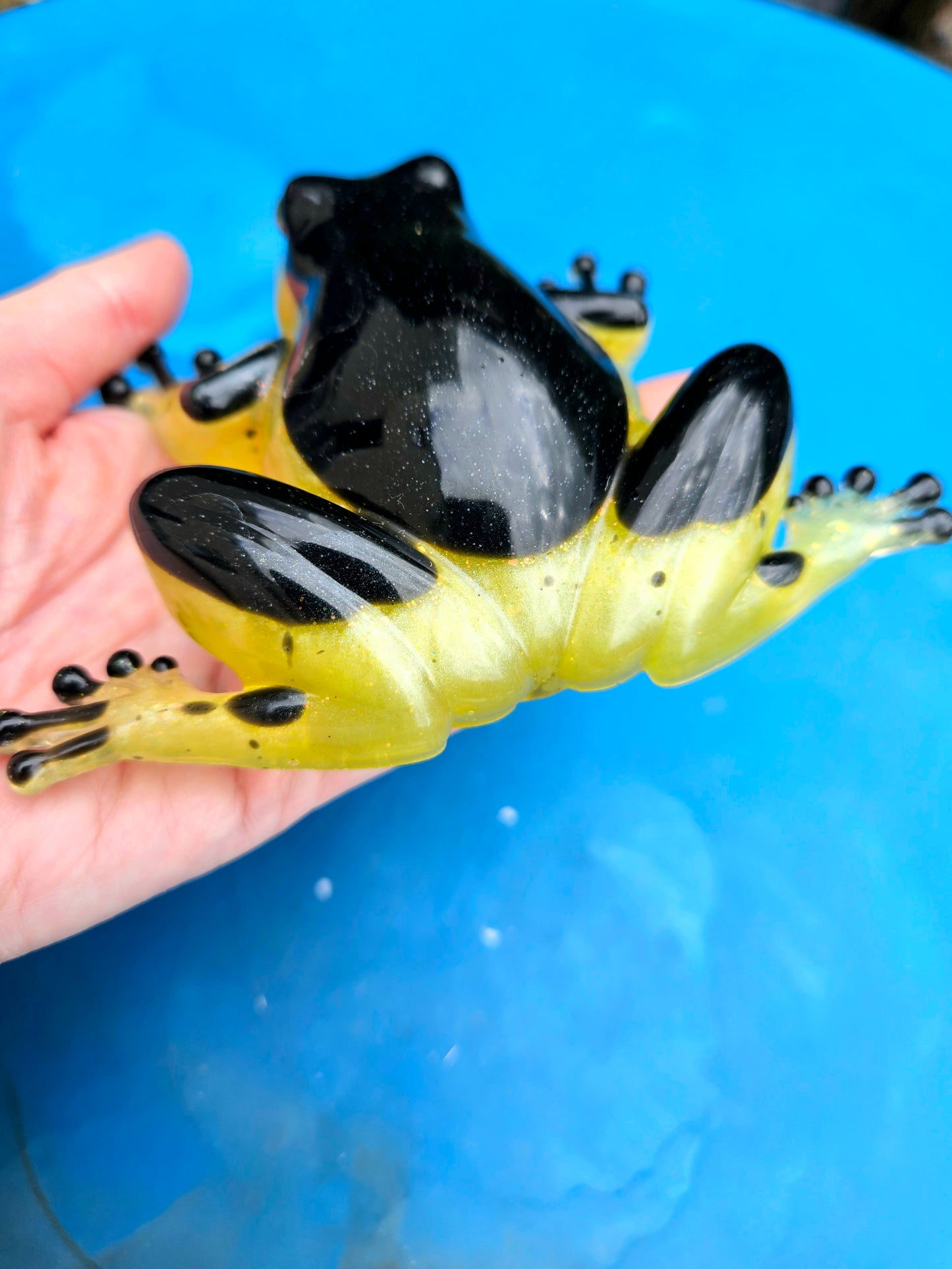 Custom order available for resin frog figurine/ Personalised birthday gift/collector nature lover/choose own colours of figurine