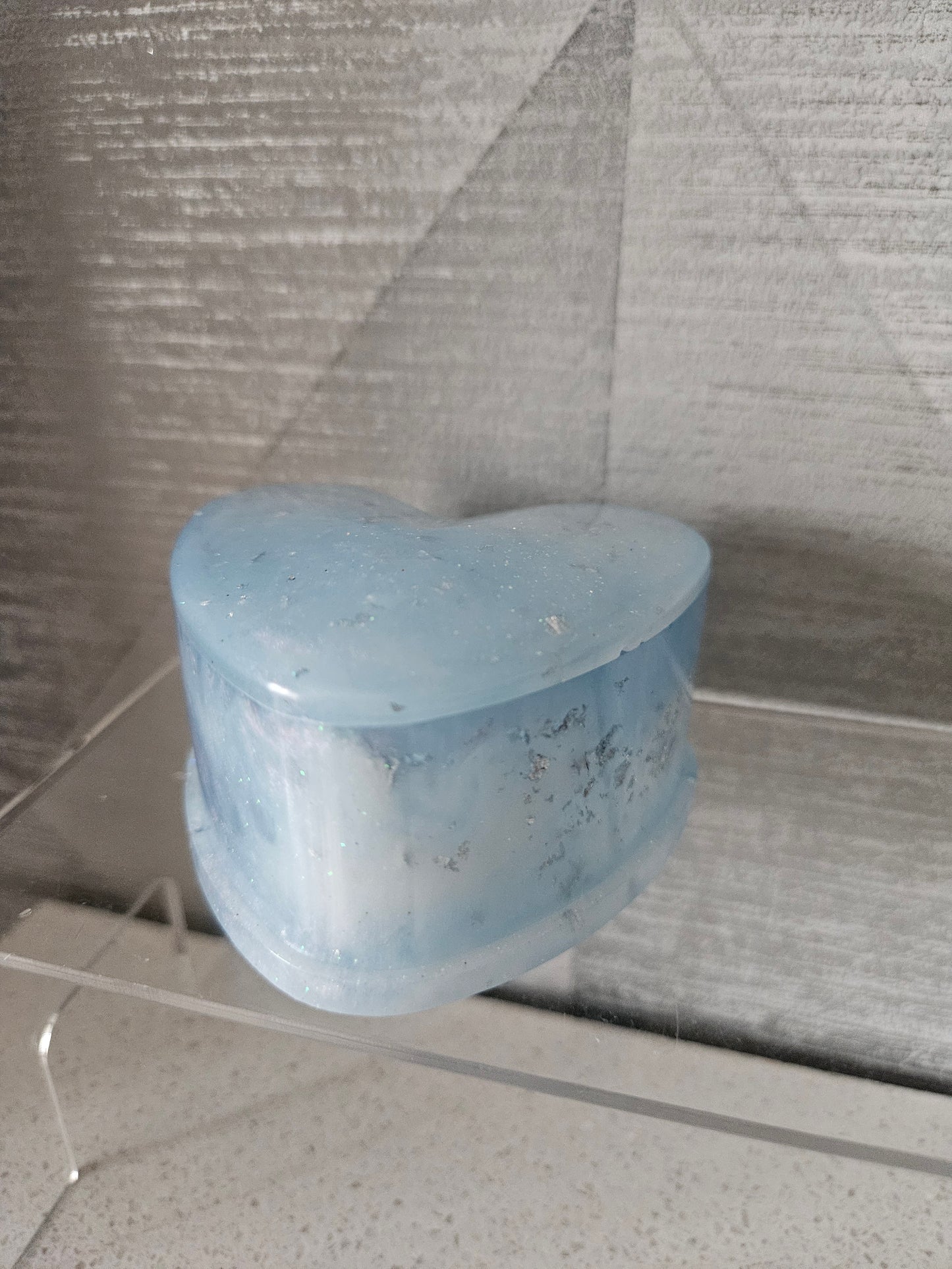 Marble effect pale blue/white/silver Heart Trinket/Jewellery Box/ Stylish Unique Original Birthday Gift Mum Gran Friend Girlfriend