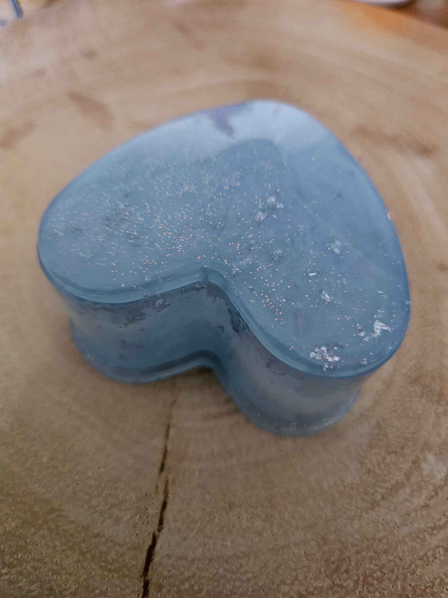 Marble effect pale blue/white/silver Heart Trinket/Jewellery Box/ Stylish Unique Original Birthday Gift Mum Gran Friend Girlfriend