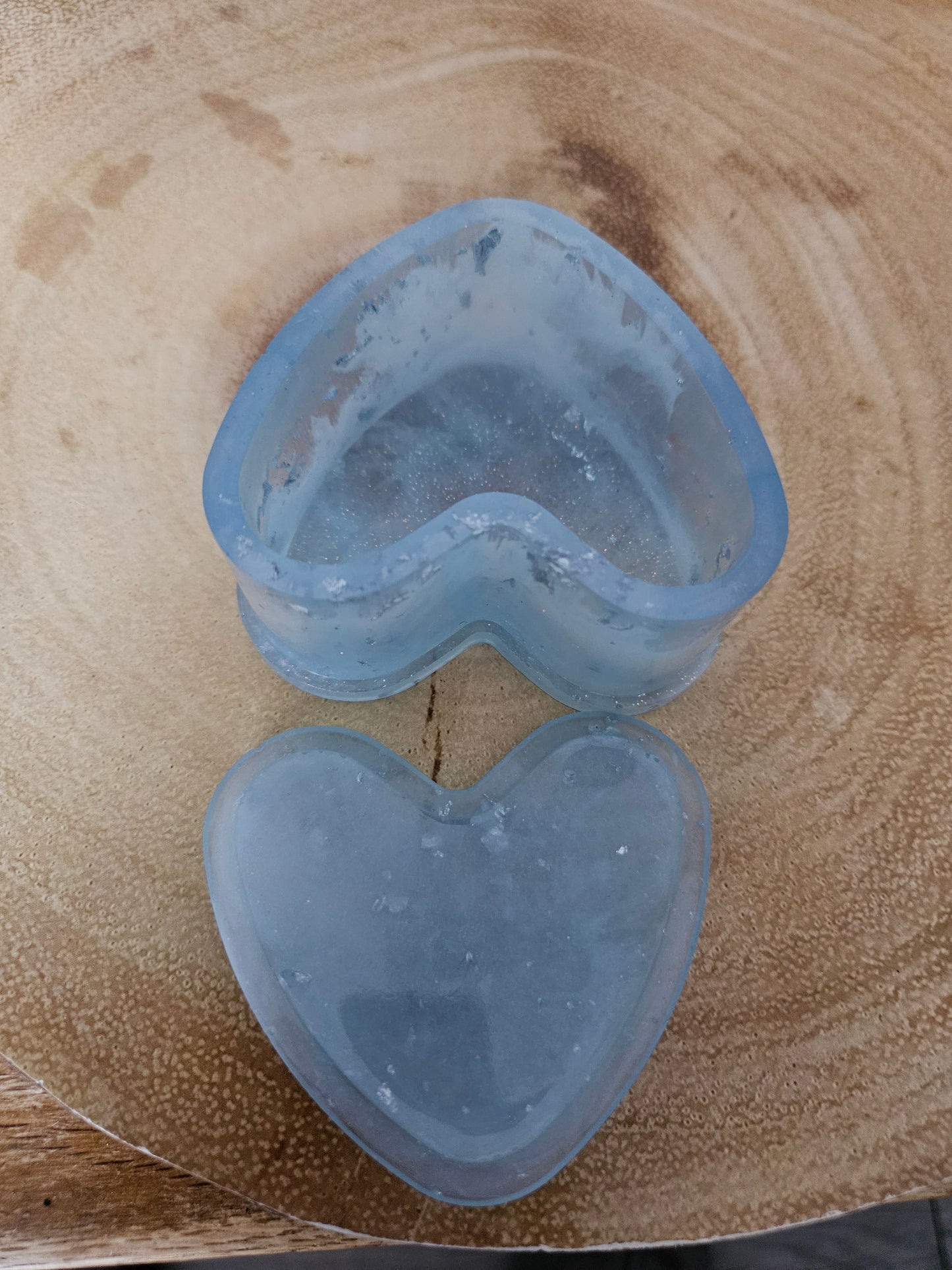 Marble effect pale blue/white/silver Heart Trinket/Jewellery Box/ Stylish Unique Original Birthday Gift Mum Gran Friend Girlfriend