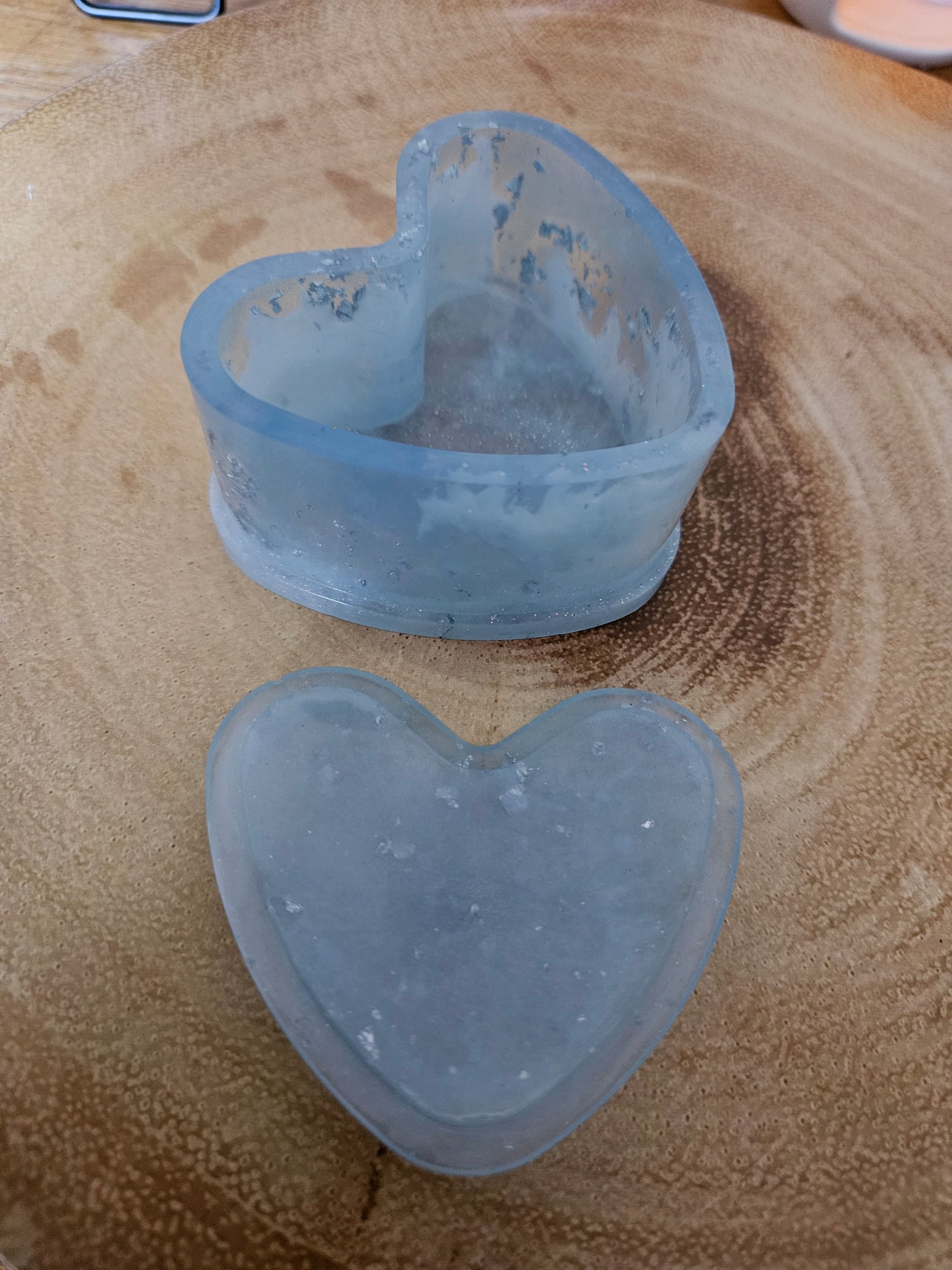 Marble effect pale blue/white/silver Heart Trinket/Jewellery Box/ Stylish Unique Original Birthday Gift Mum Gran Friend Girlfriend