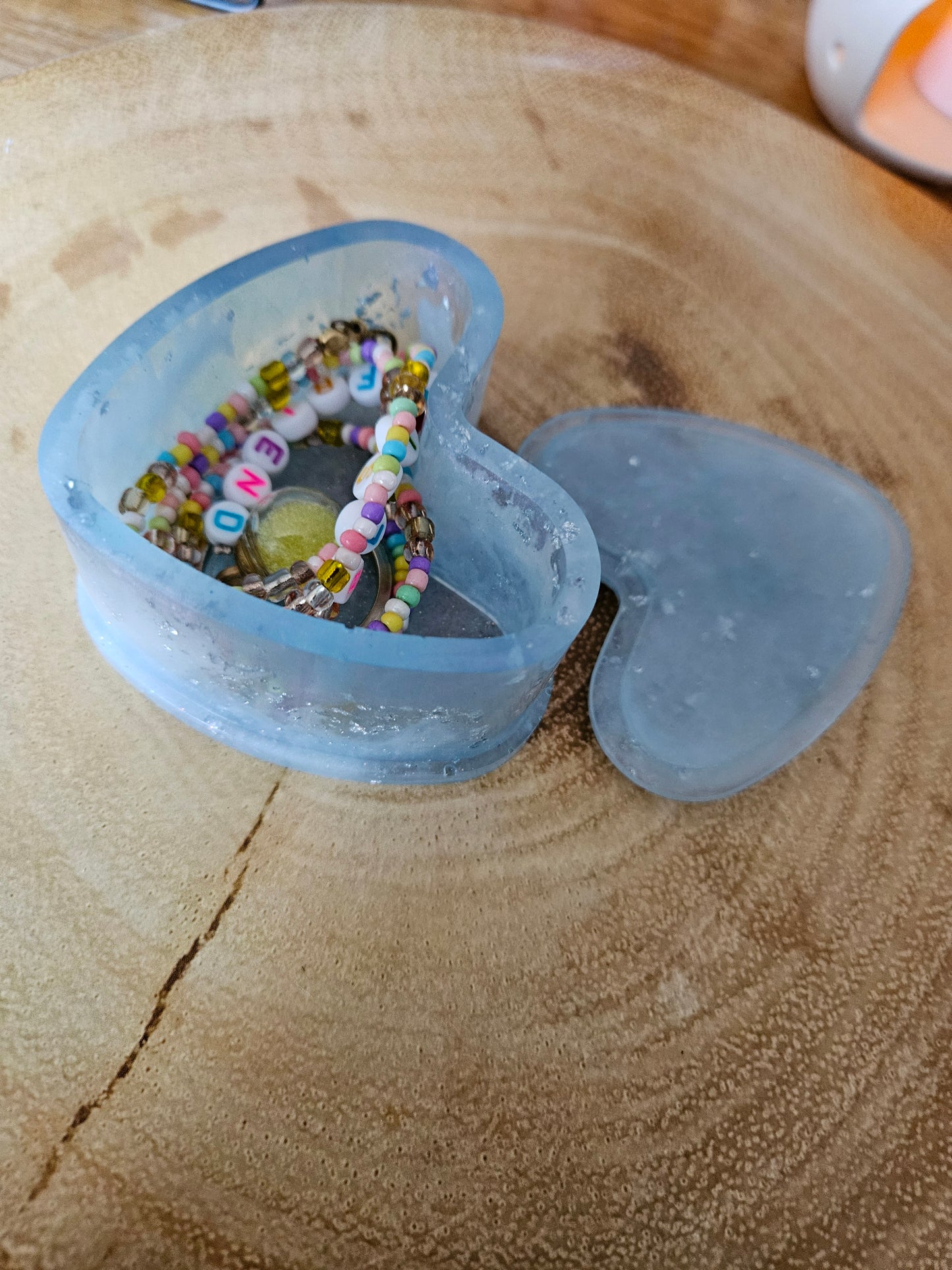 Marble effect pale blue/white/silver Heart Trinket/Jewellery Box/ Stylish Unique Original Birthday Gift Mum Gran Friend Girlfriend