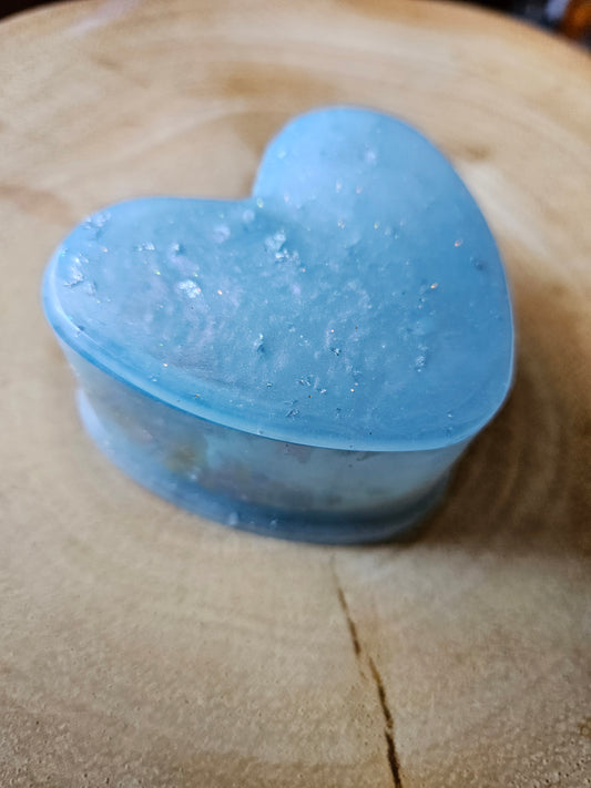 Marble effect pale blue/white/silver Heart Trinket/Jewellery Box/ Stylish Unique Original Birthday Gift Mum Gran Friend Girlfriend
