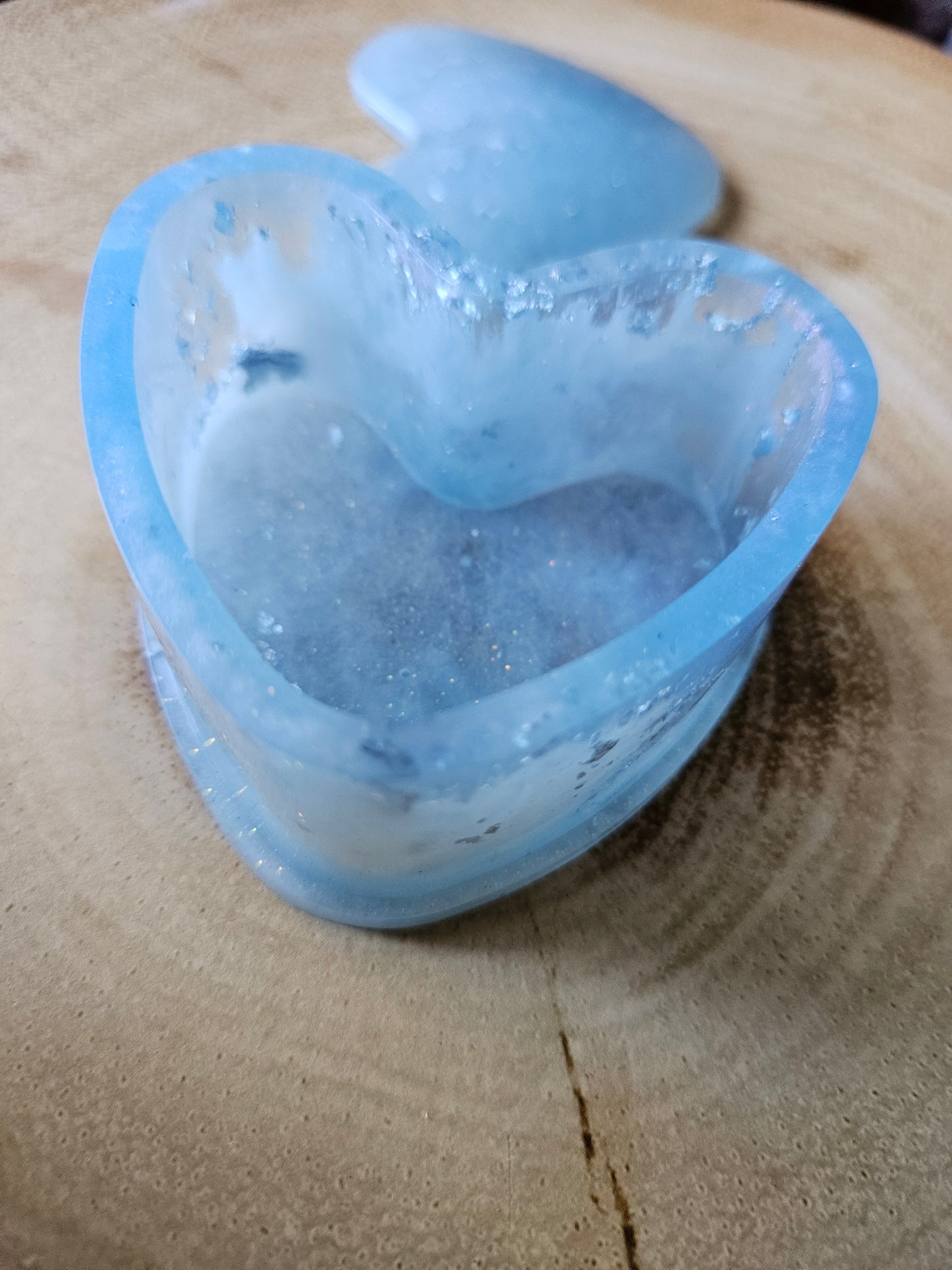 Marble effect pale blue/white/silver Heart Trinket/Jewellery Box/ Stylish Unique Original Birthday Gift Mum Gran Friend Girlfriend