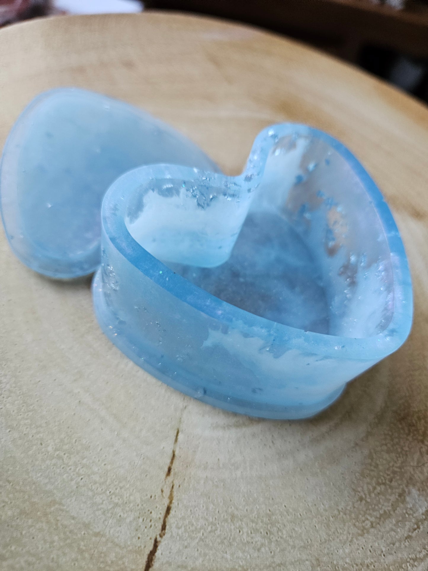 Marble effect pale blue/white/silver Heart Trinket/Jewellery Box/ Stylish Unique Original Birthday Gift Mum Gran Friend Girlfriend