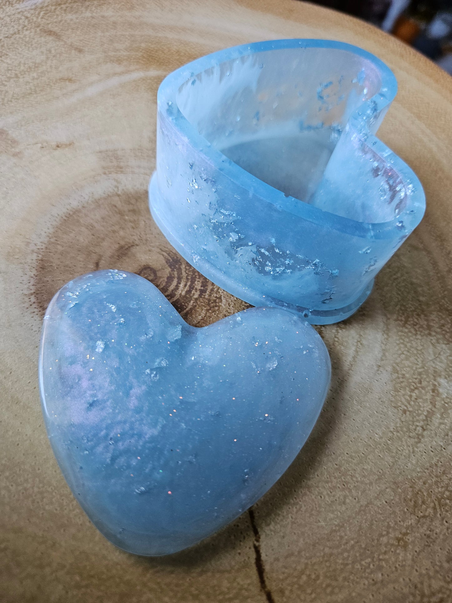 Marble effect pale blue/white/silver Heart Trinket/Jewellery Box/ Stylish Unique Original Birthday Gift Mum Gran Friend Girlfriend