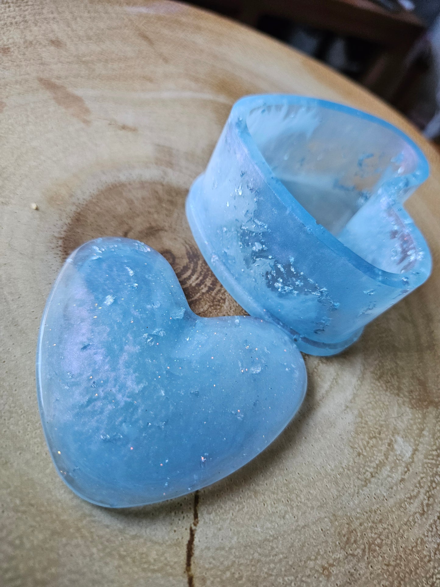 Marble effect pale blue/white/silver Heart Trinket/Jewellery Box/ Stylish Unique Original Birthday Gift Mum Gran Friend Girlfriend