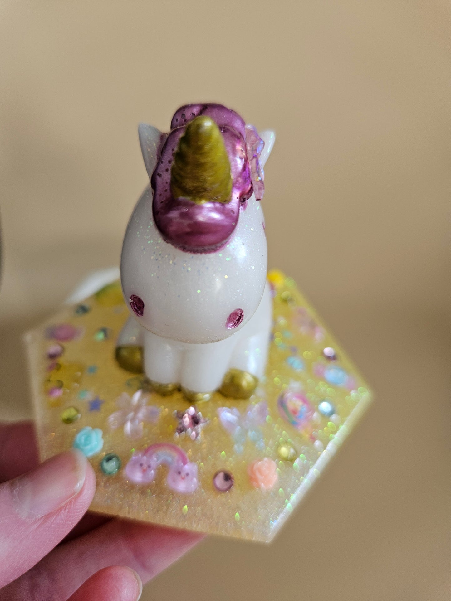 Unicorn jewellery box/Handcrafted Keepsake box for Baby First Curl /Tooth /Whimsy Home Decor/ Pastel Coloured Jewellery box with Sparkles/ Magical Birthday Gift