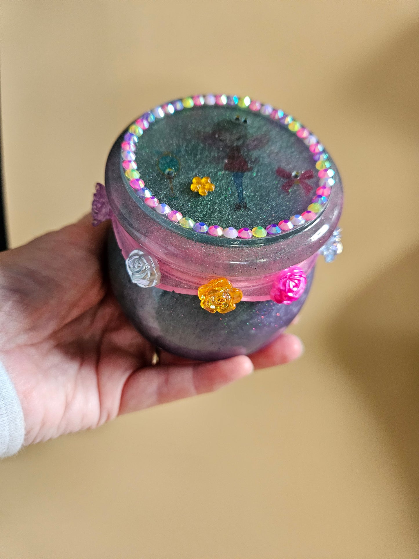Charming Fairy trinket pot/Whimsical keepsake or jewellery storage dish, holder/Girl's bedroom home decor/ Unique Birthday gift daughter sister