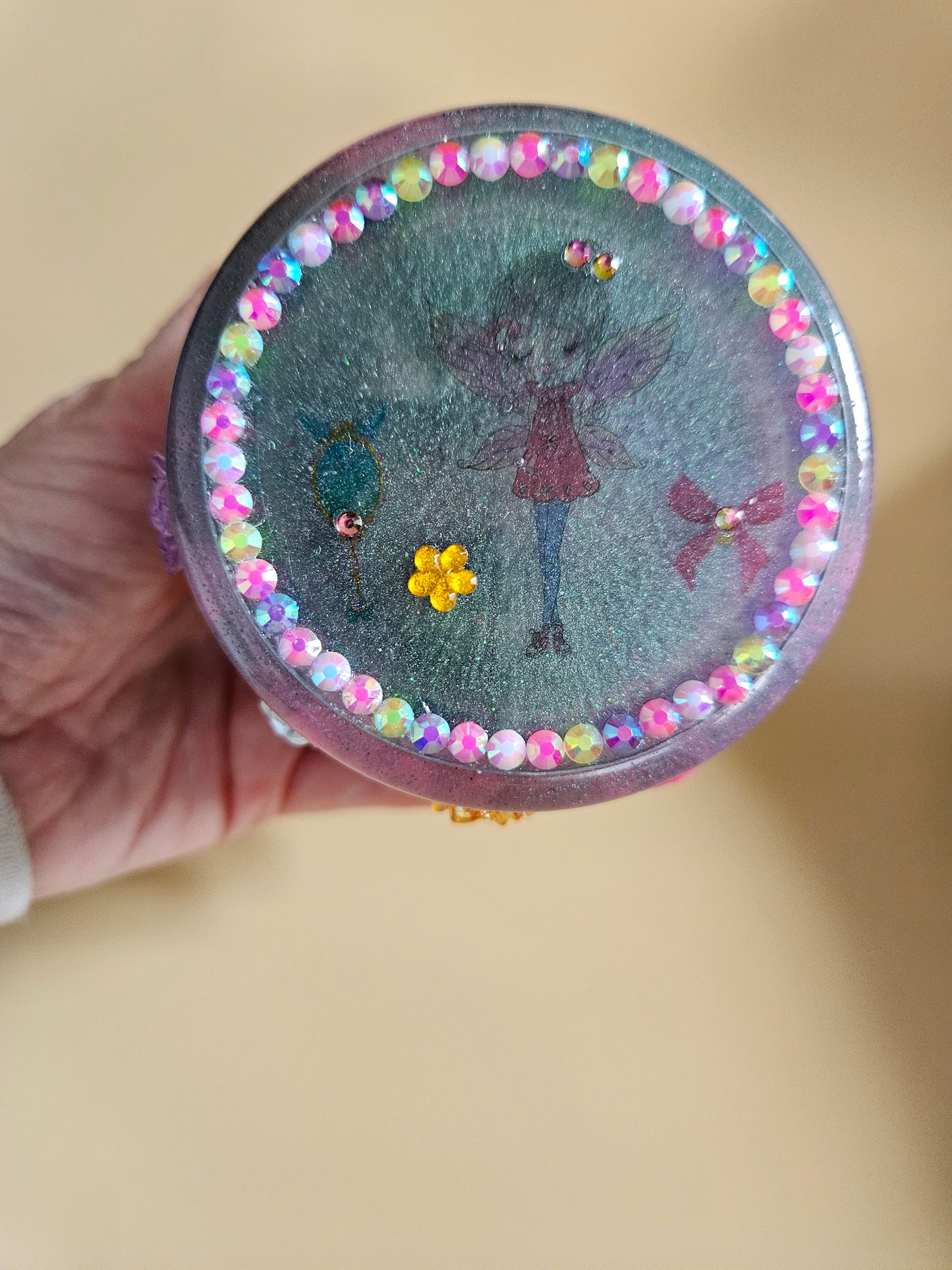 Charming Fairy trinket pot/Whimsical keepsake or jewellery storage dish, holder/Girl's bedroom home decor/ Unique Birthday gift daughter sister