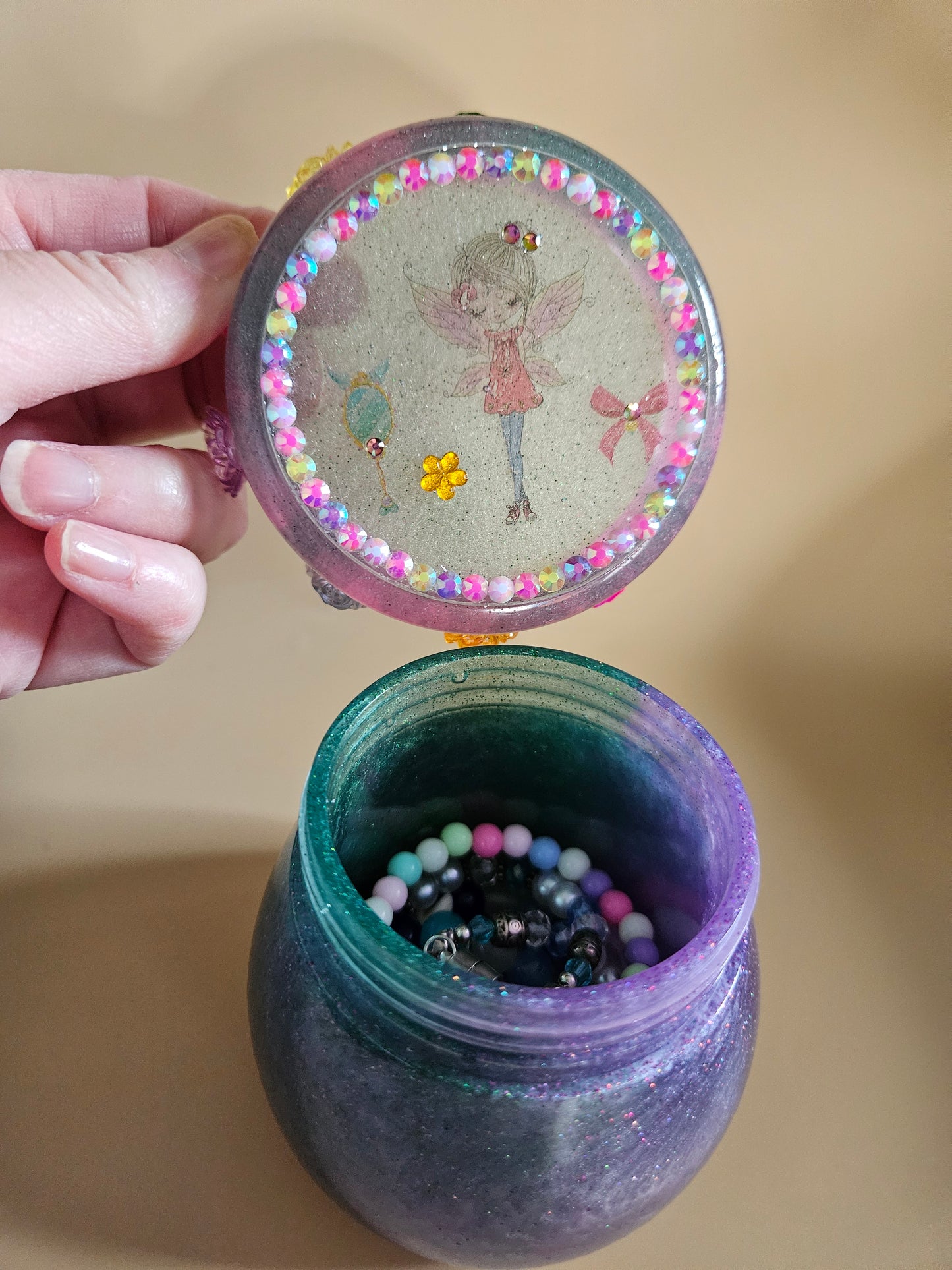 Charming Fairy trinket pot/Whimsical keepsake or jewellery storage dish, holder/Girl's bedroom home decor/ Unique Birthday gift daughter sister