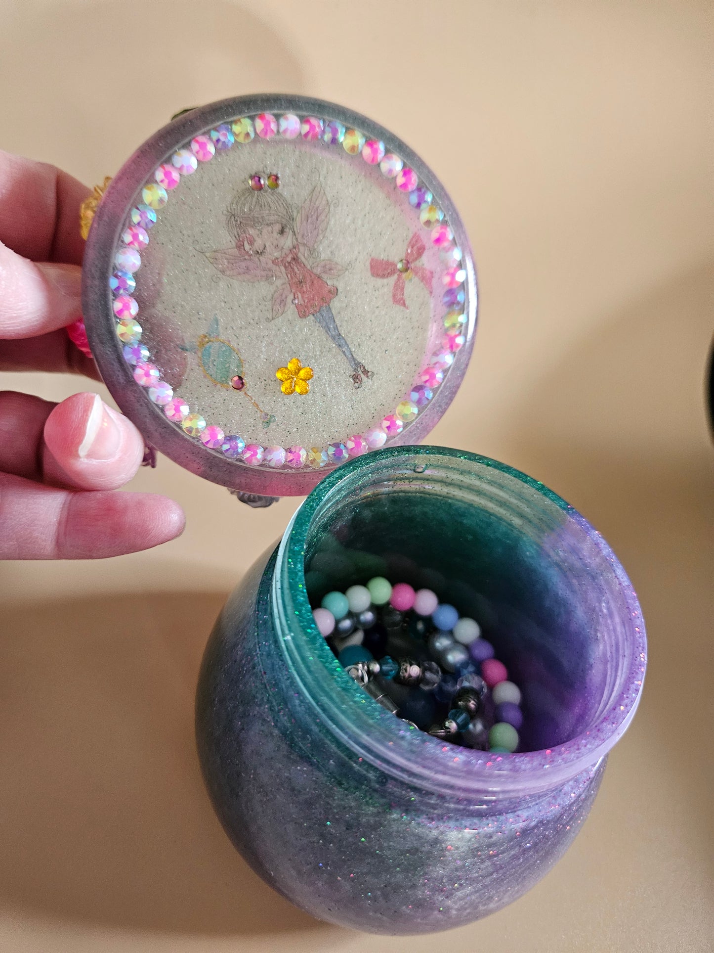 Charming Fairy trinket pot/Whimsical keepsake or jewellery storage dish, holder/Girl's bedroom home decor/ Unique Birthday gift daughter sister