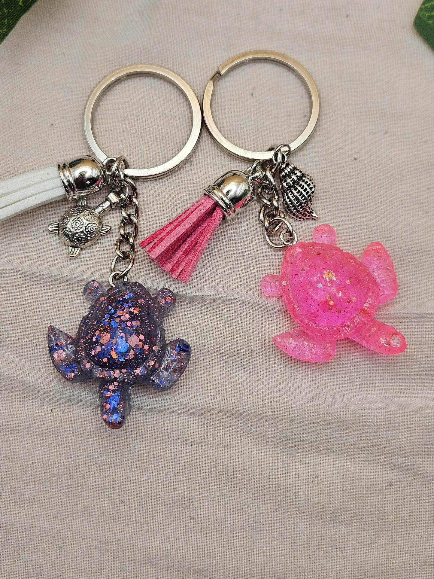 Made to order resin turtle keyrings/Boys or girls bag charms and key accessories/Small teacher or Friend gifts, personalised