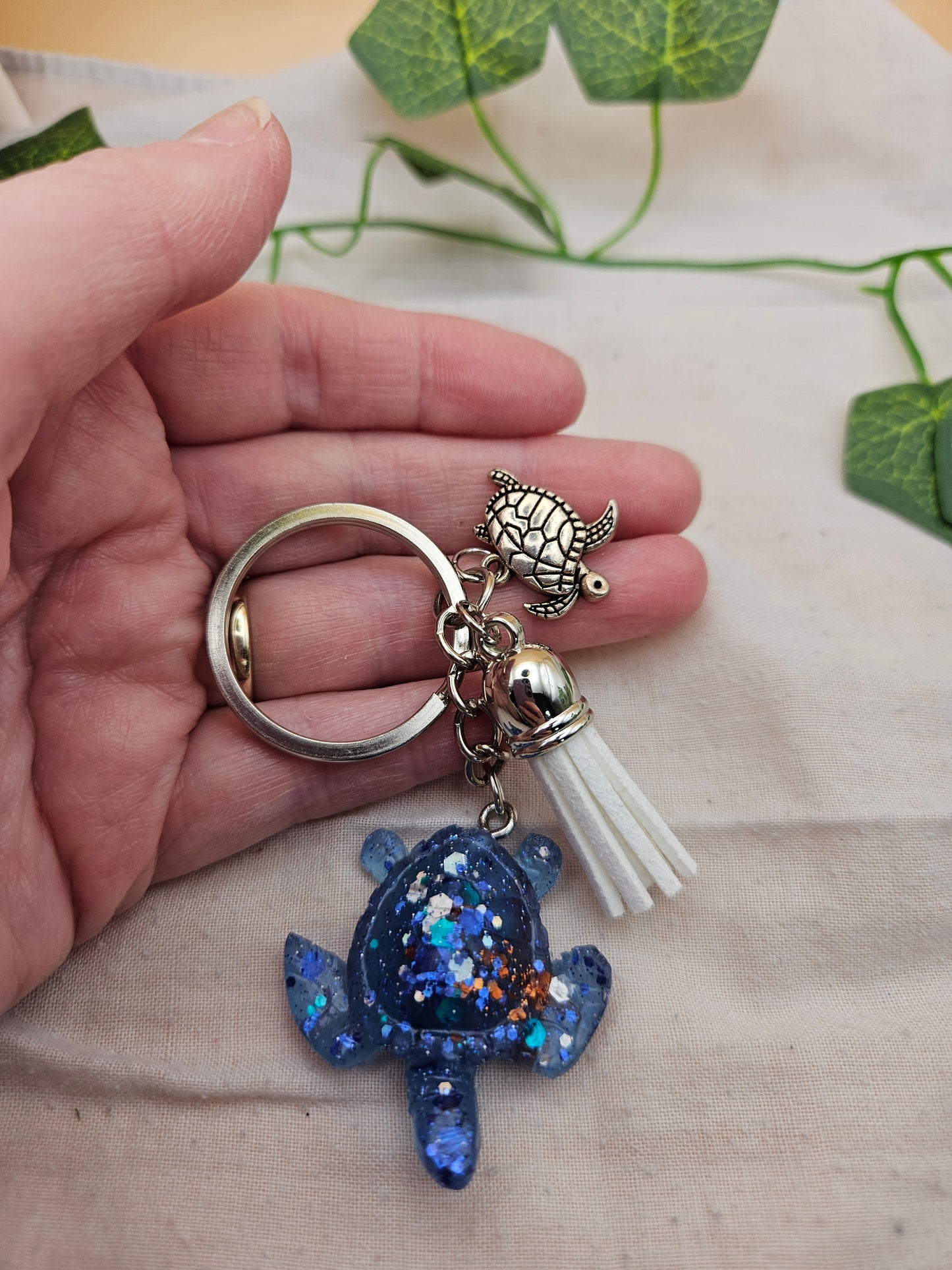 Made to order resin turtle keyrings/Boys or girls bag charms and key accessories/Small teacher or Friend gifts, personalised
