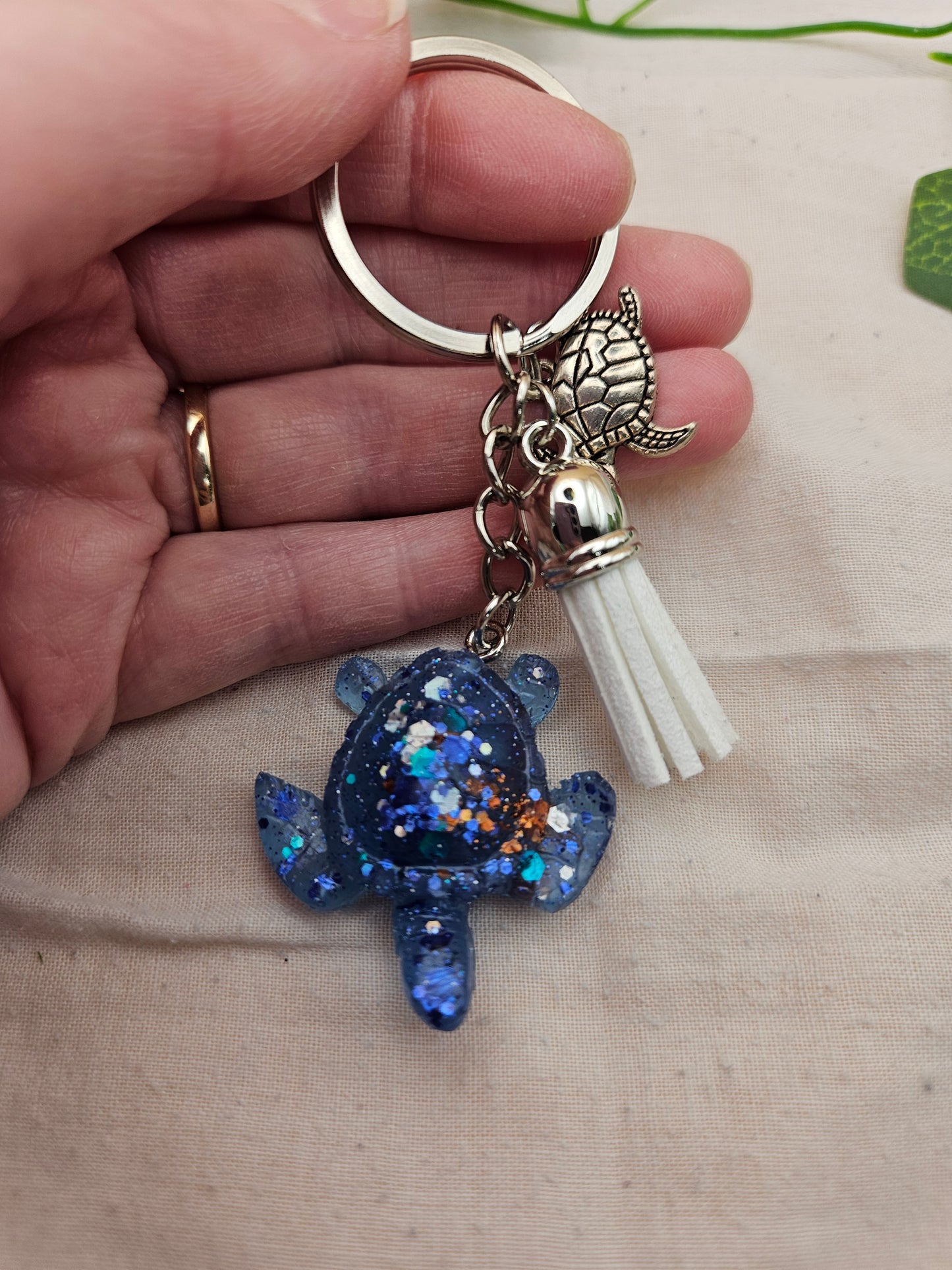 Made to order resin turtle keyrings/Boys or girls bag charms and key accessories/Small teacher or Friend gifts, personalised