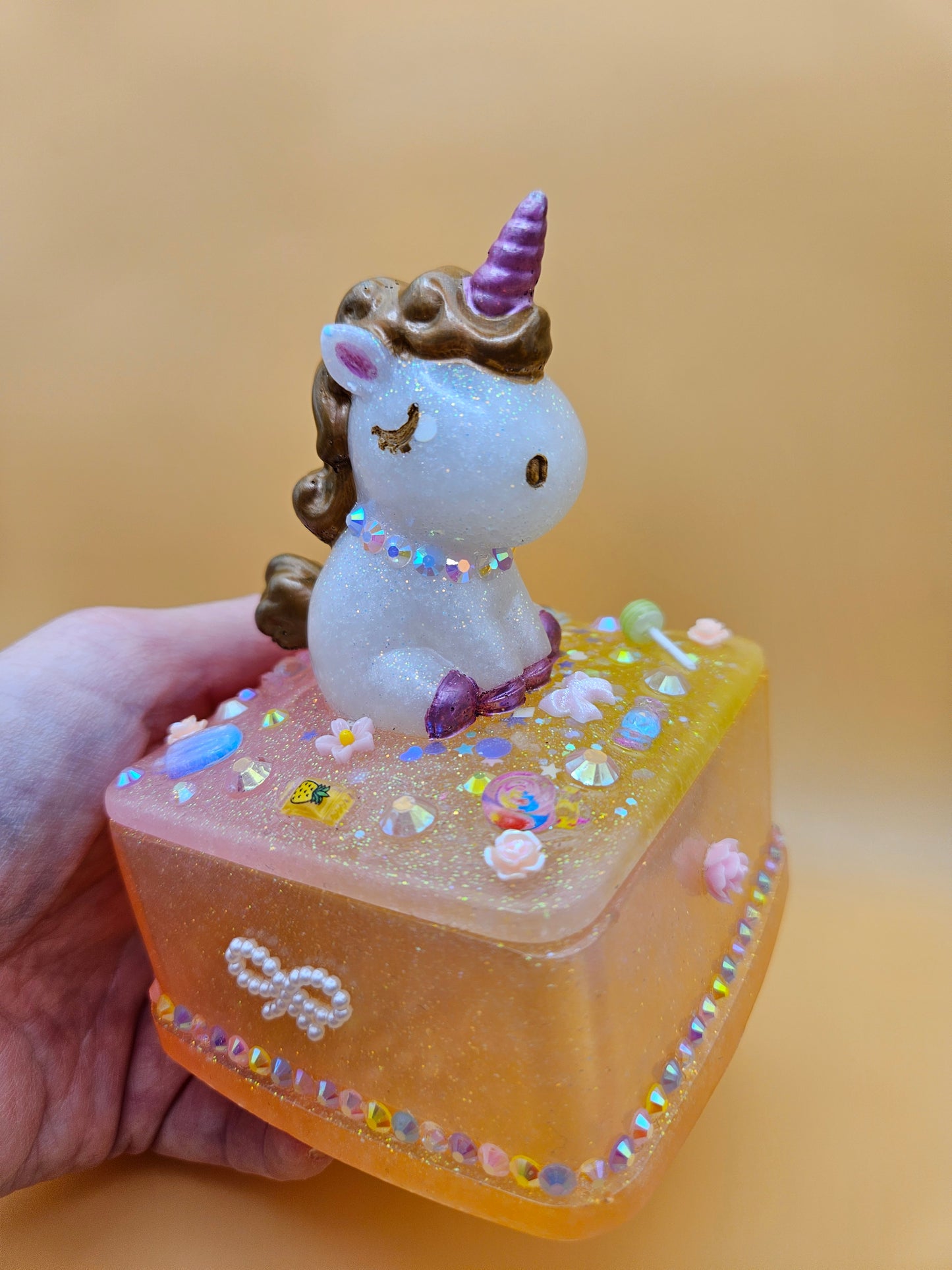 Unicorn jewellery box/Handcrafted Keepsake box for Baby First Curl /Tooth /Whimsy Home Decor/Unique Jewellery box with Sparkles/ Magical Birthday Gift