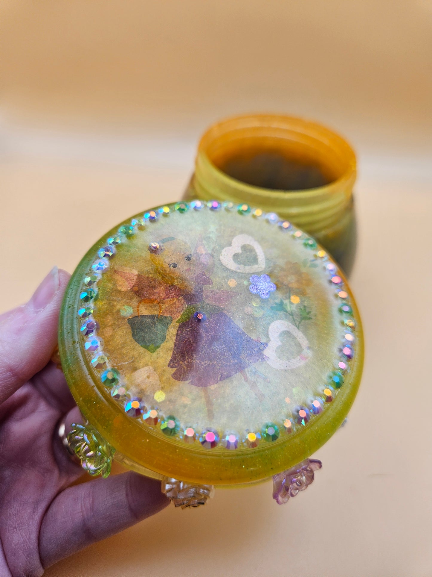 Fairy trinket pot/Whimsical keepsake or jewellery storage dish, holder/Girl's bedroom home decor/ Unique Birthday gift daughter sister