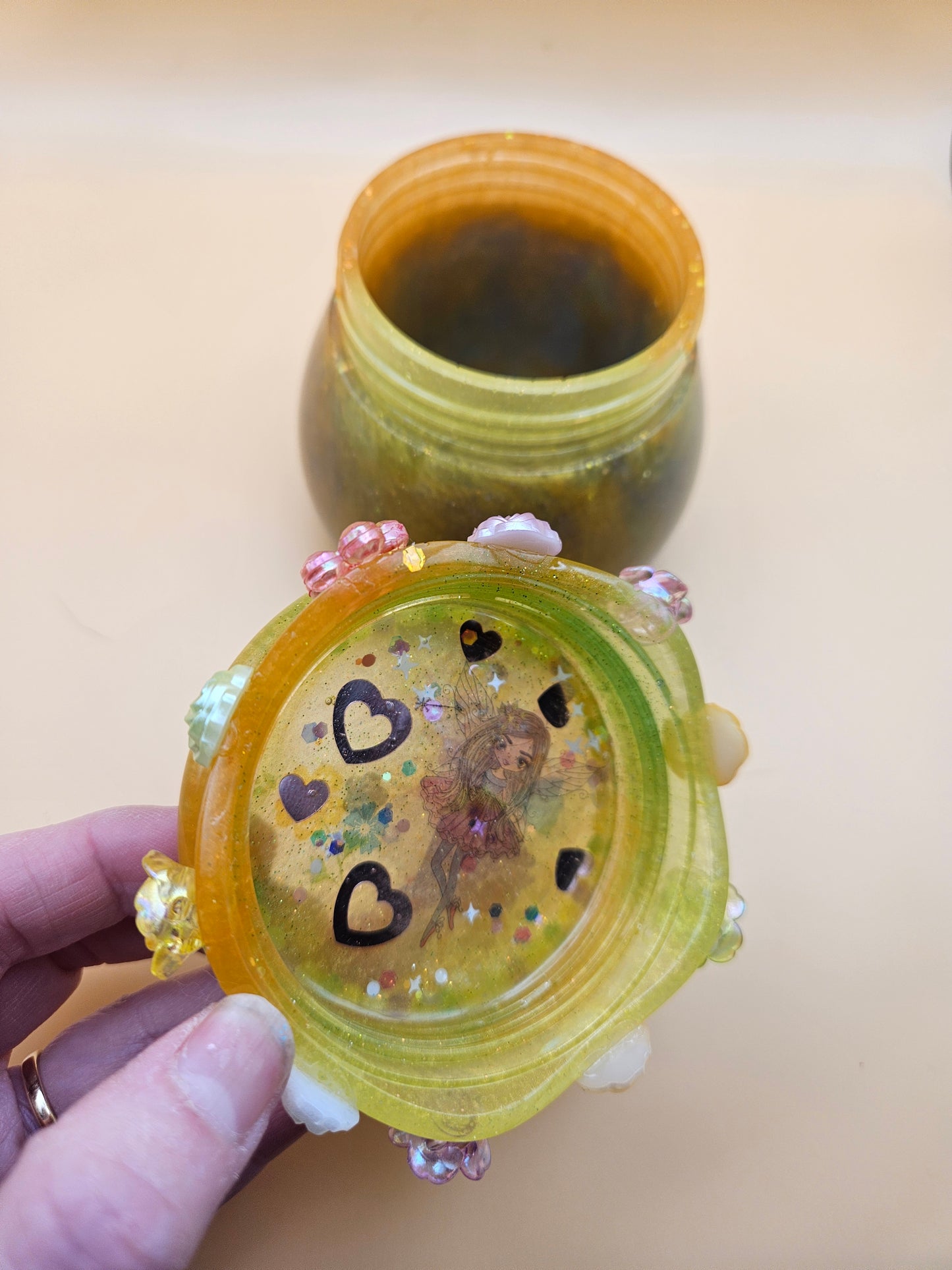 Fairy trinket pot/Whimsical keepsake or jewellery storage dish, holder/Girl's bedroom home decor/ Unique Birthday gift daughter sister