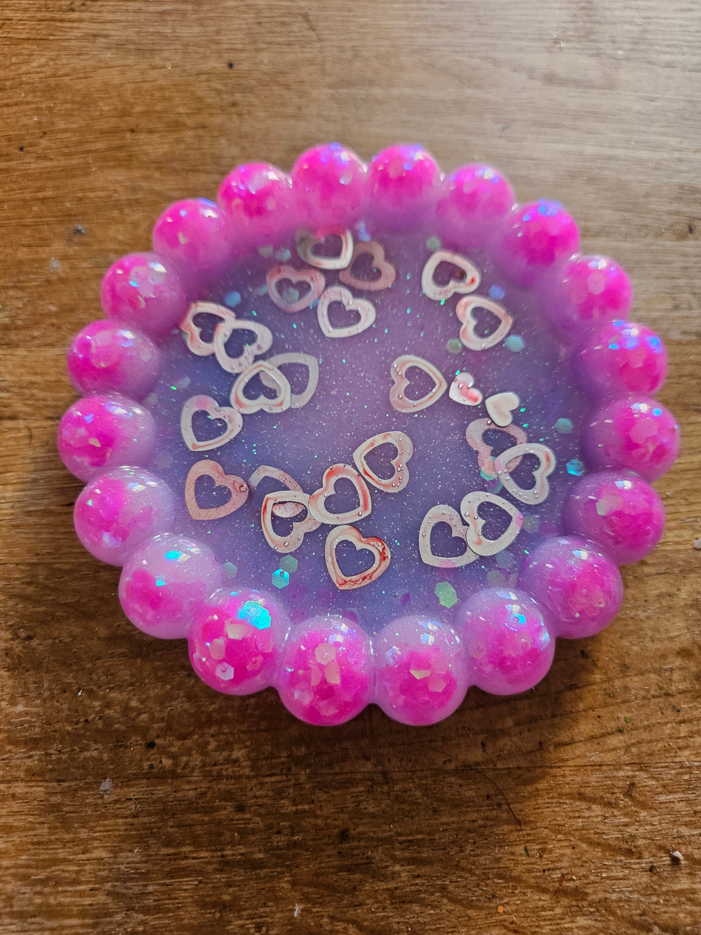 Bubble rim pink/violet trinket dish/coaster/small jewellery holder/Decorative home decor accessories