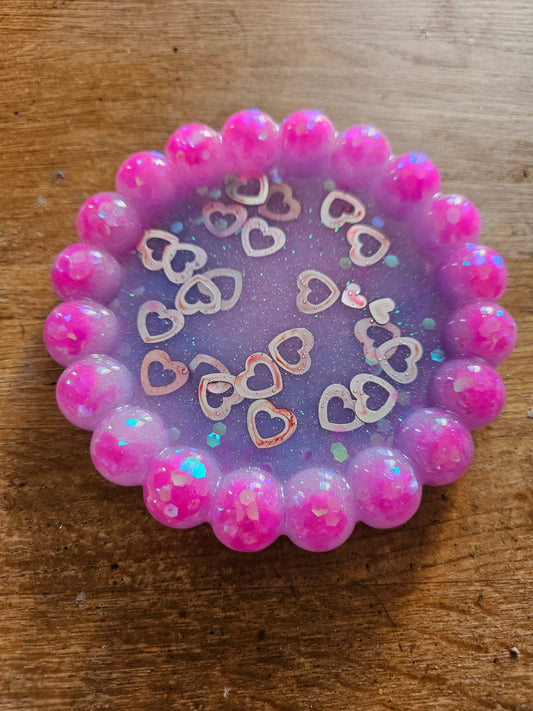 Bubble rim pink/violet trinket dish/coaster/small jewellery holder/Decorative home decor accessories