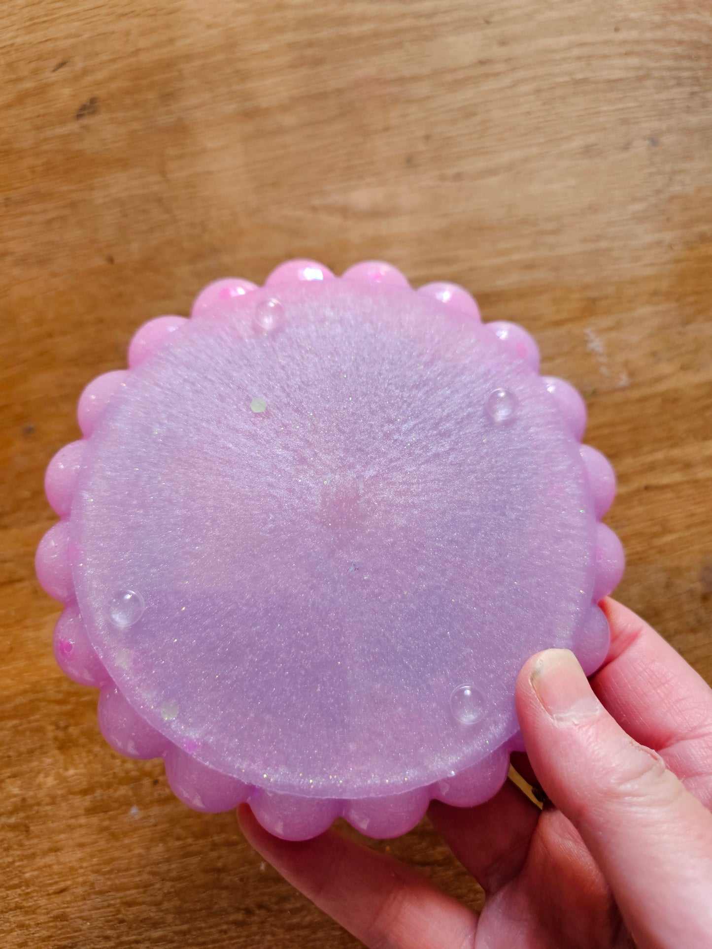 Bubble rim pink/violet trinket dish/coaster/small jewellery holder/Decorative home decor accessories