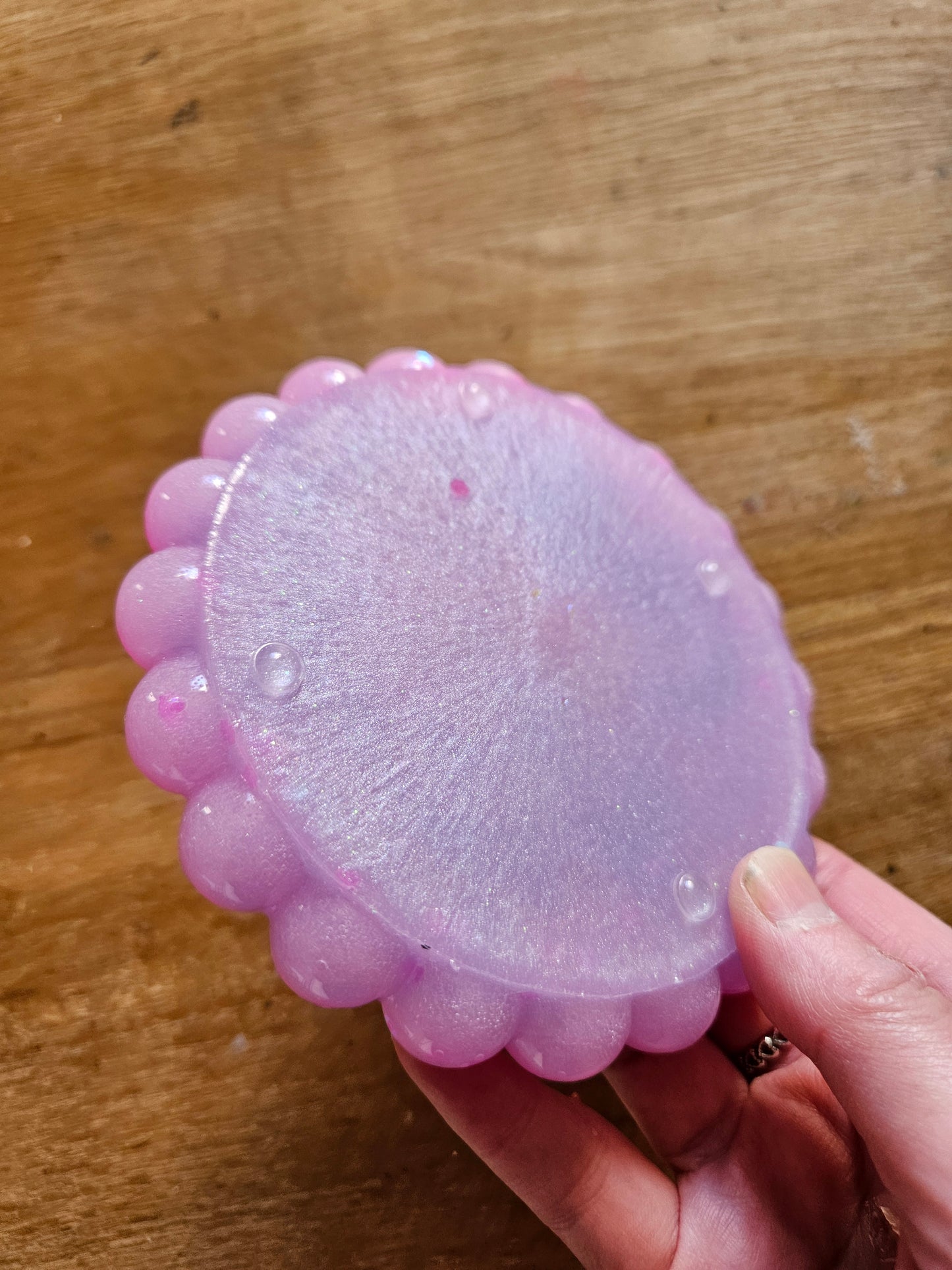 Bubble rim pink/violet trinket dish/coaster/small jewellery holder/Decorative home decor accessories