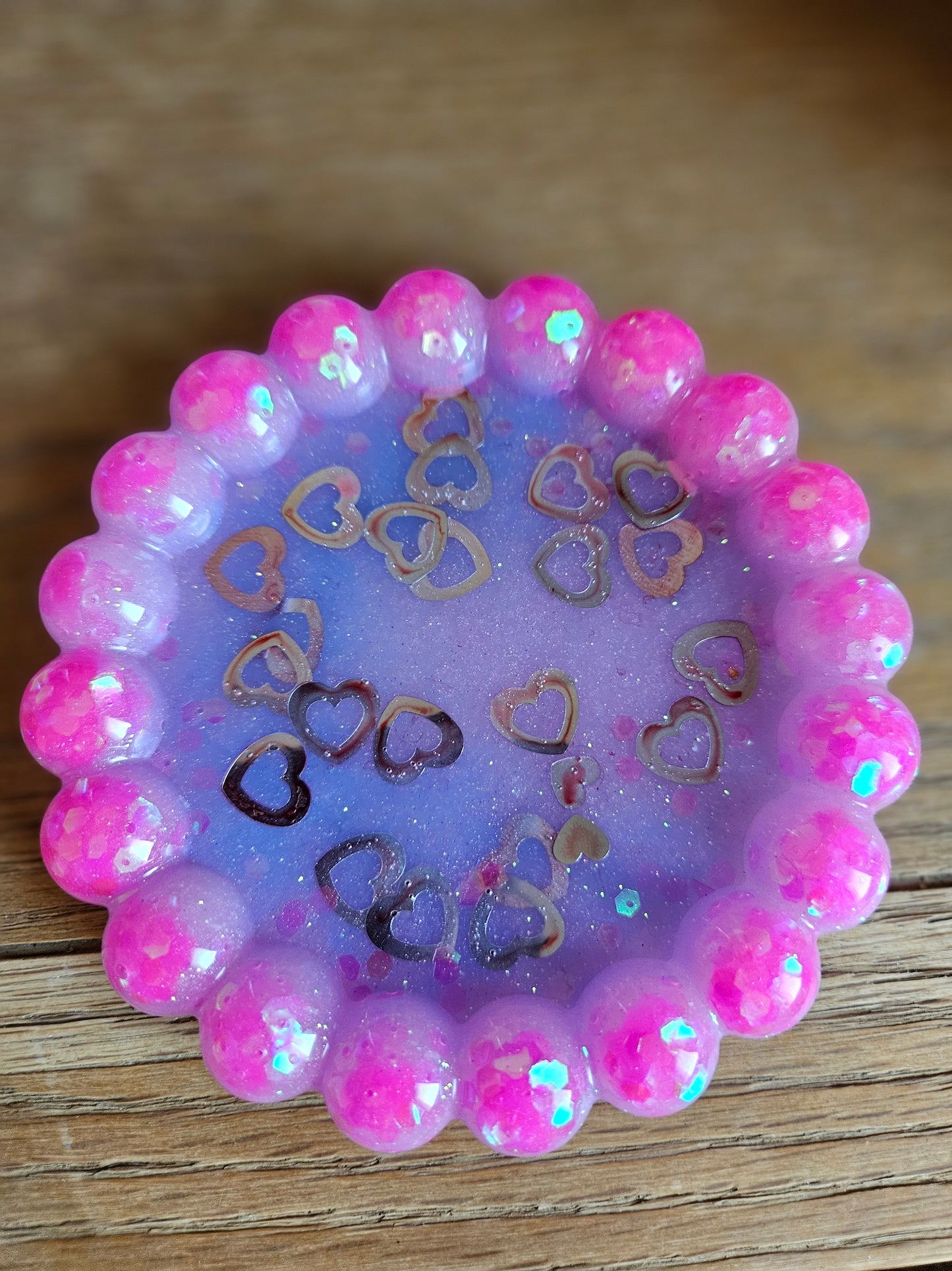 Bubble rim pink/violet trinket dish/coaster/small jewellery holder/Decorative home decor accessories
