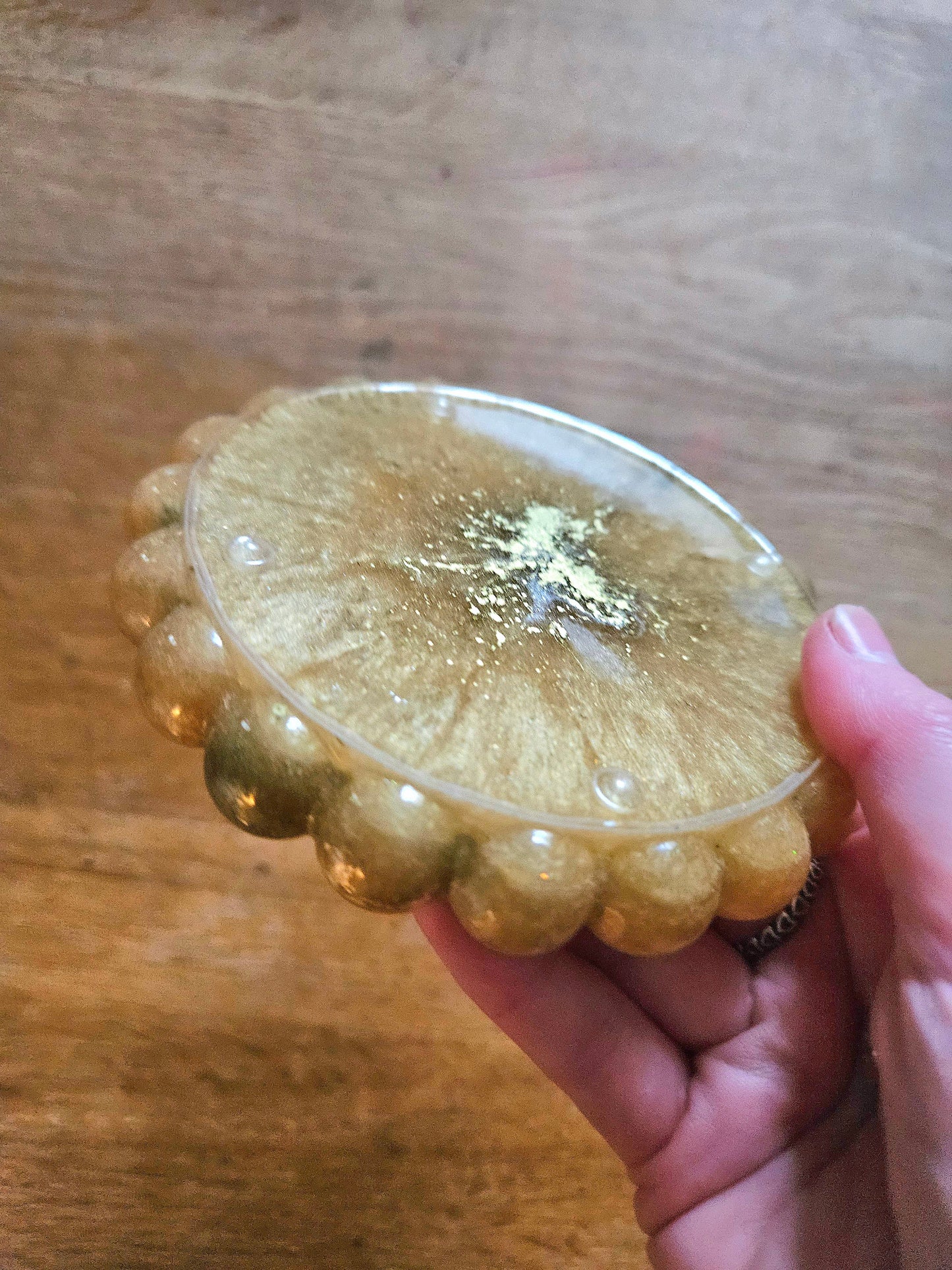 Bubble rim gold trinket dish/coaster/small jewellery holder/Decorative home decor accessories