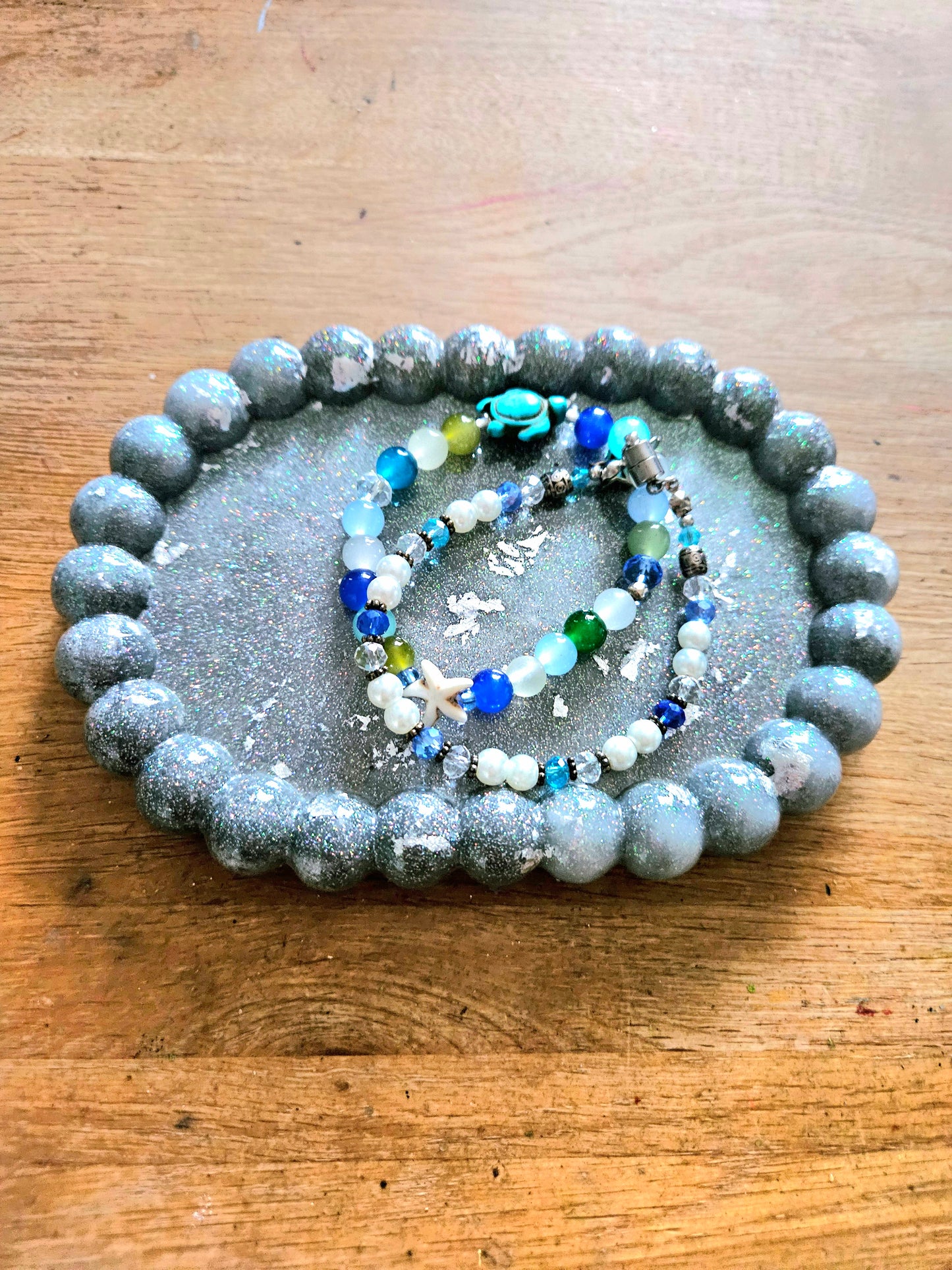 Bubble rim silver tray/ Decorative and stylish home decor resin jewellery tray or trinket dish for bedroom or anywhere in the home to add style.