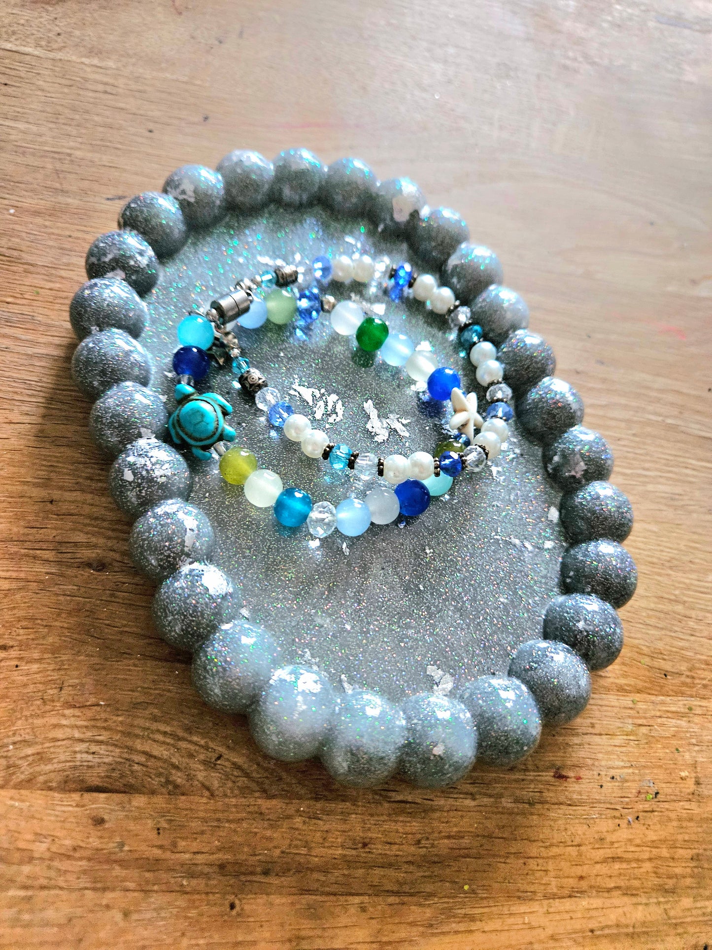 Bubble rim silver tray/ Decorative and stylish home decor resin jewellery tray or trinket dish for bedroom or anywhere in the home to add style.