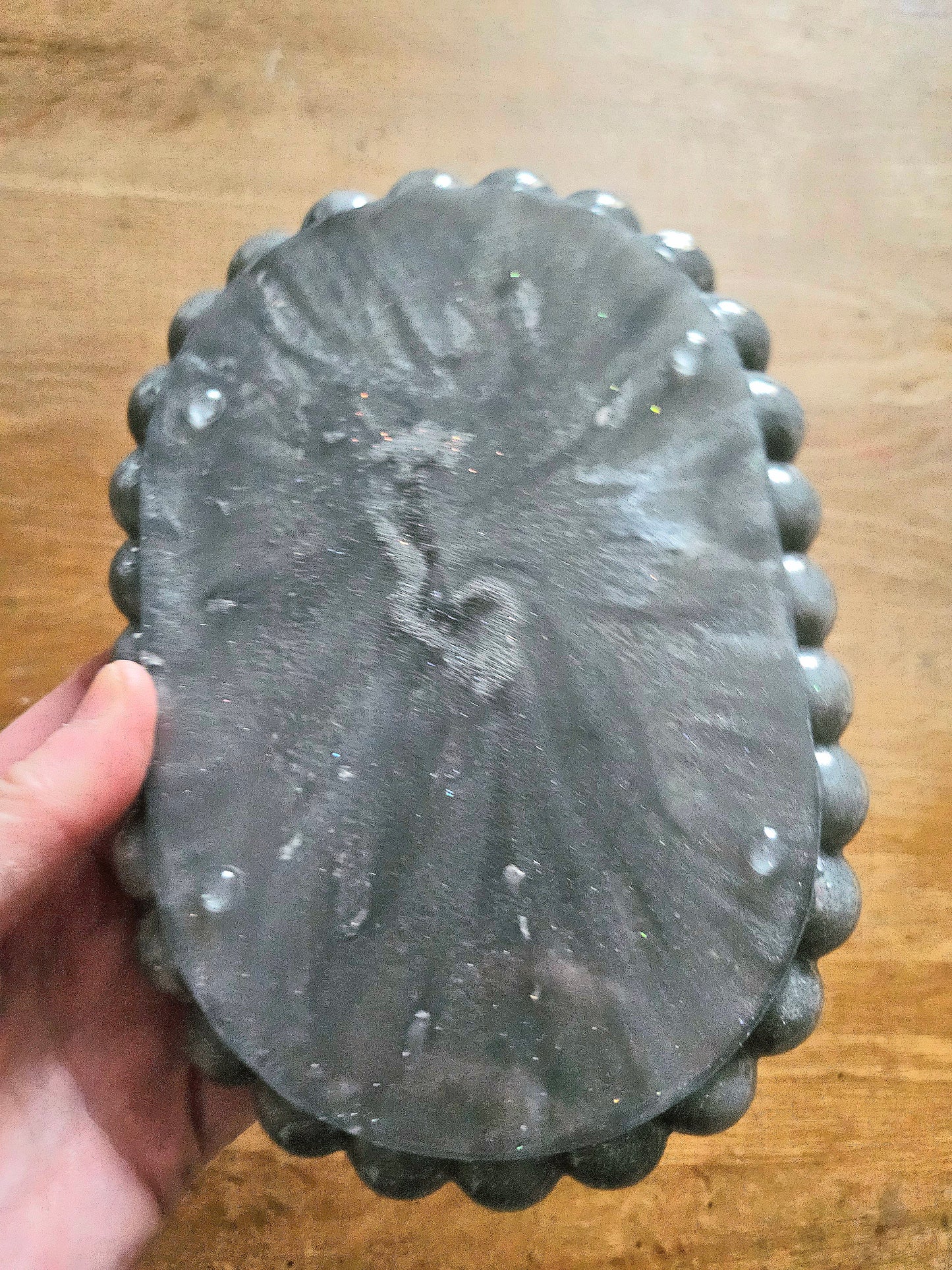 Bubble rim silver tray/ Decorative and stylish home decor resin jewellery tray or trinket dish for bedroom or anywhere in the home to add style.