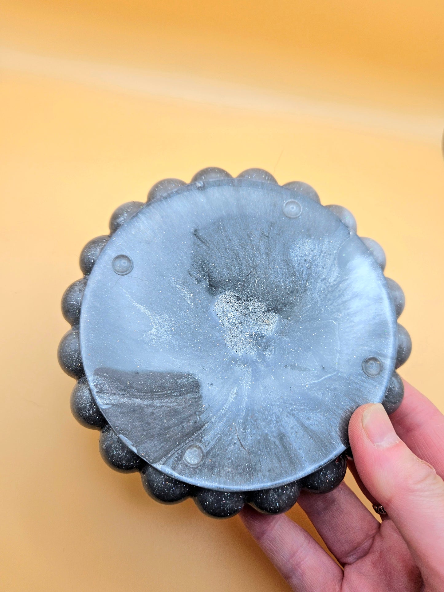 Bubble rim silver trinket dish/coaster/small jewellery holder/Decorative home decor accessories