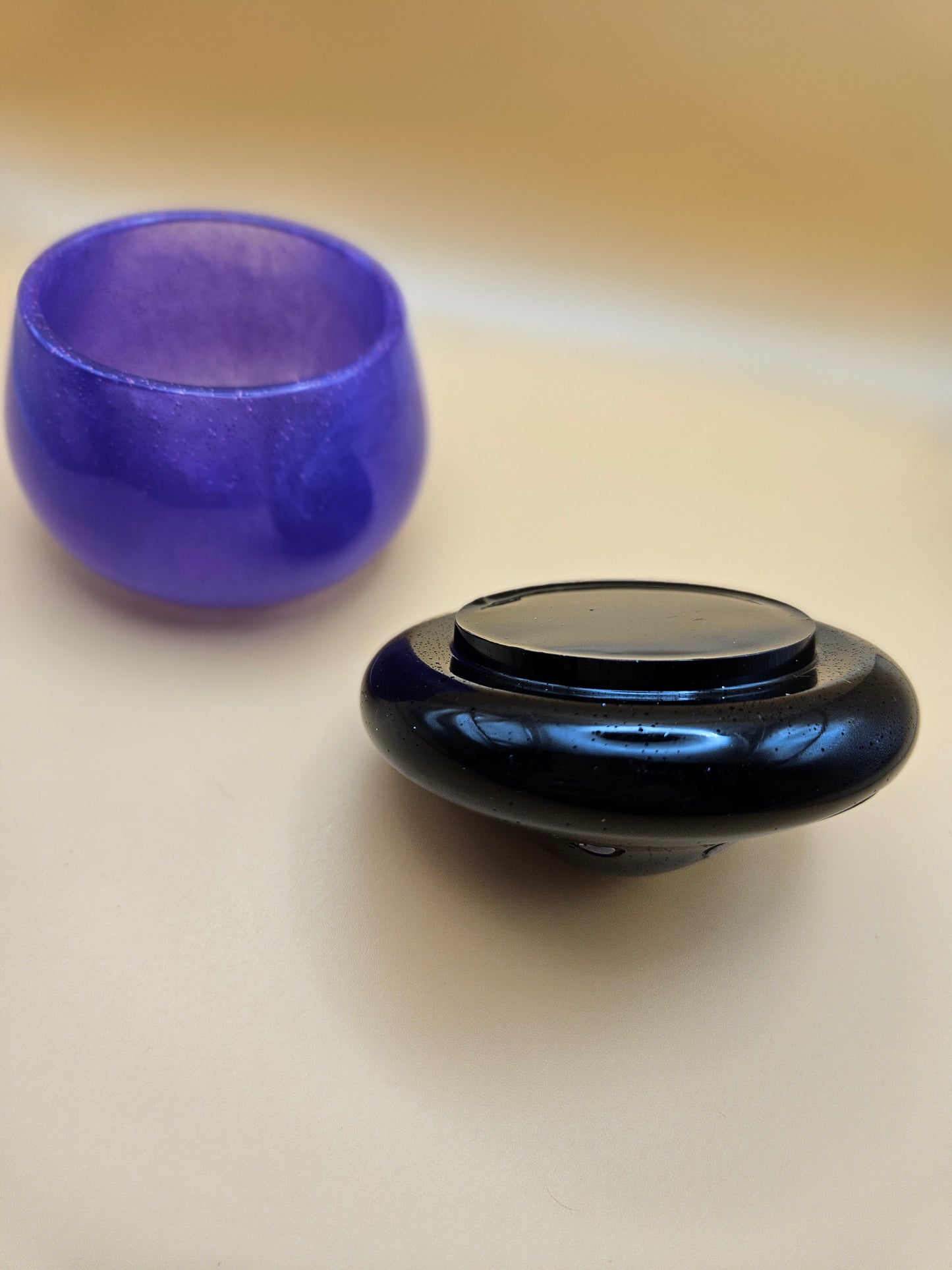 Purple/Black Mushroom storage pot/Trinket holder jar/Whimsical Home Decor Accessories/Keepsake jewellery storage dish/ Original handmade gift