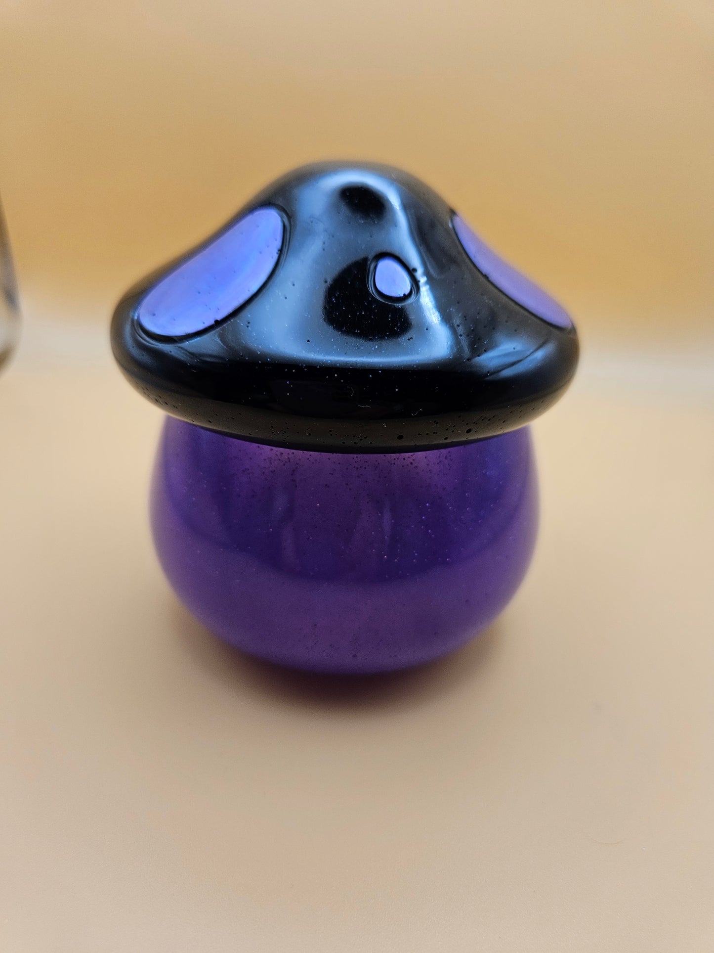 Purple/Black Mushroom storage pot/Trinket holder jar/Whimsical Home Decor Accessories/Keepsake jewellery storage dish/ Original handmade gift