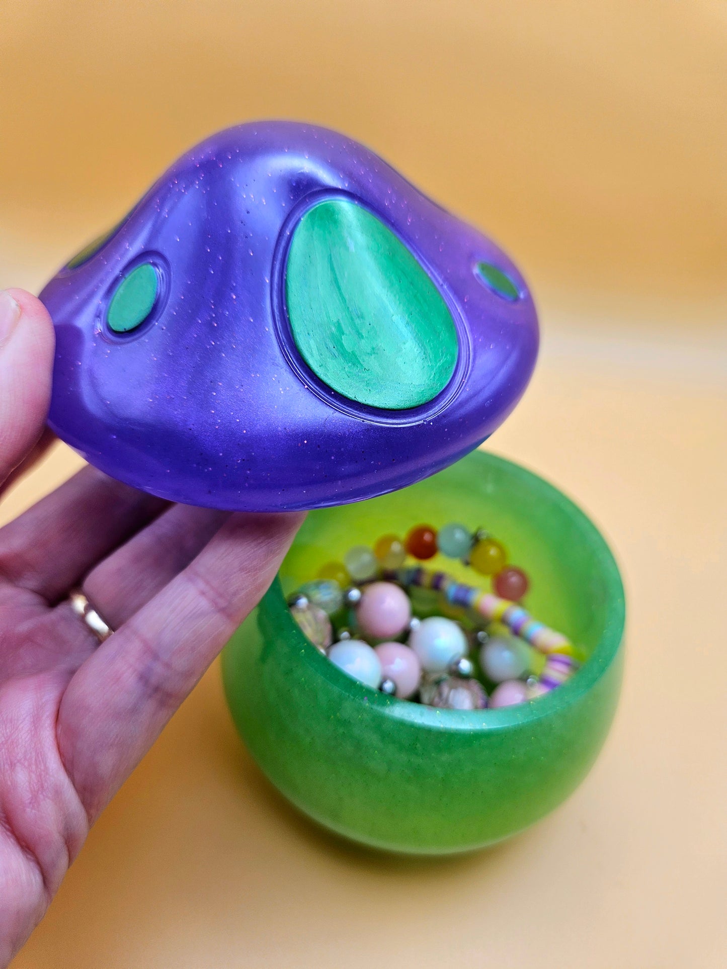 Mushroom storage pot/Trinket holder jar/Whimsical Home Decor Accessories/Keepsake jewellery storage dish/ Original handmade gift
