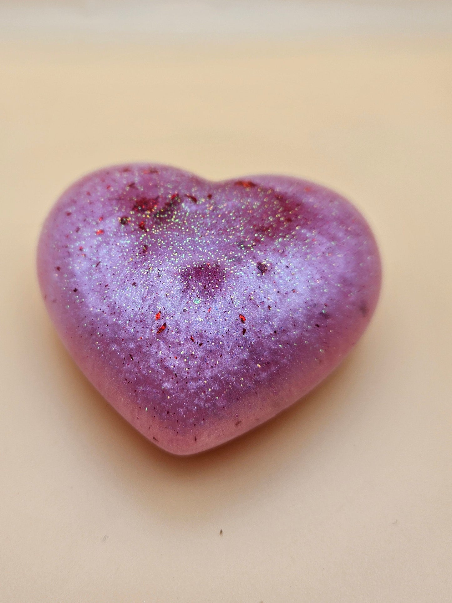 Resin heart ornament/sparkly pink paperweight/new home job/anniversary/birthday gift/romantic unique gift/mum sister gran
