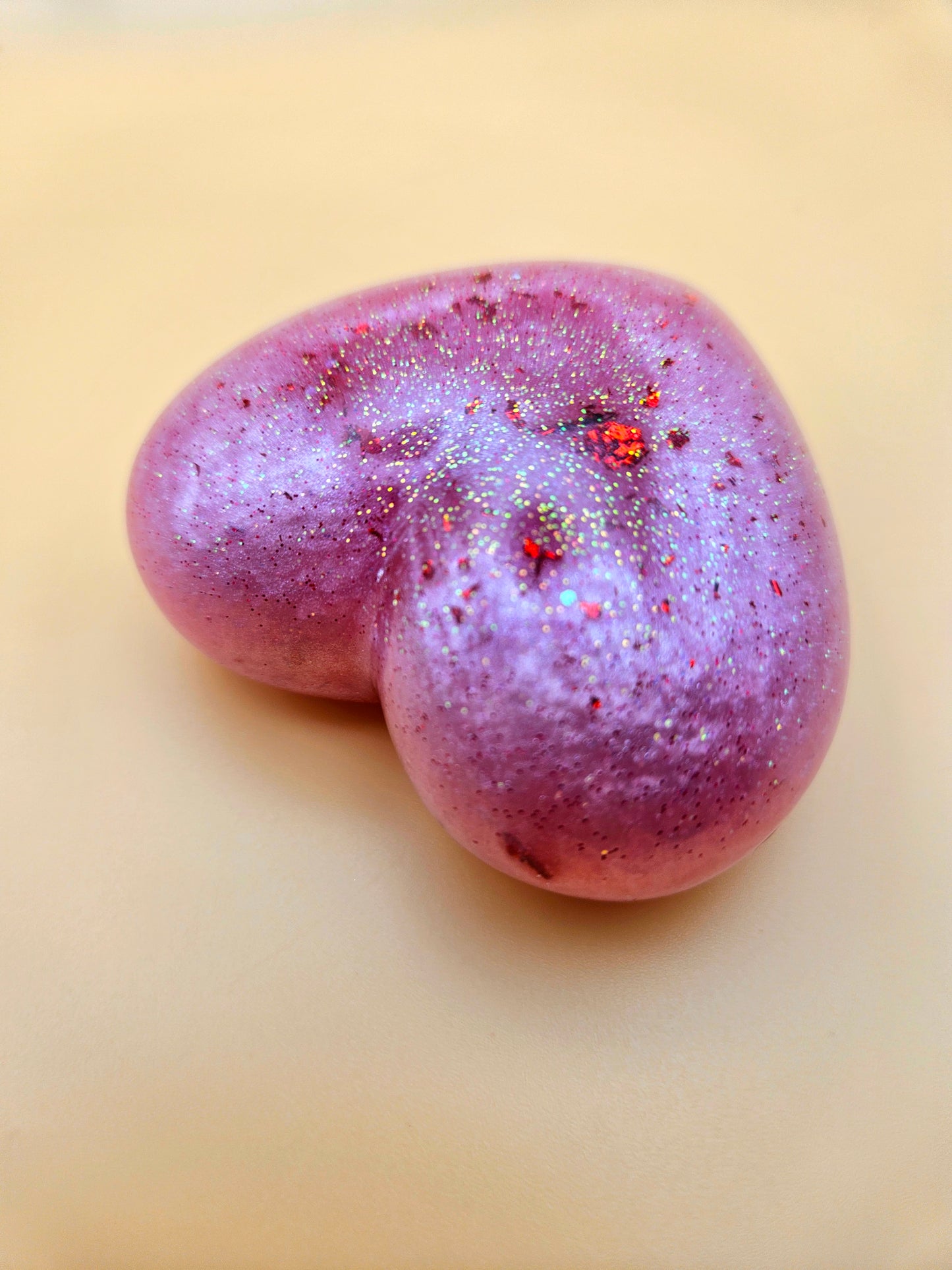 Resin heart ornament/sparkly pink paperweight/new home job/anniversary/birthday gift/romantic unique gift/mum sister gran