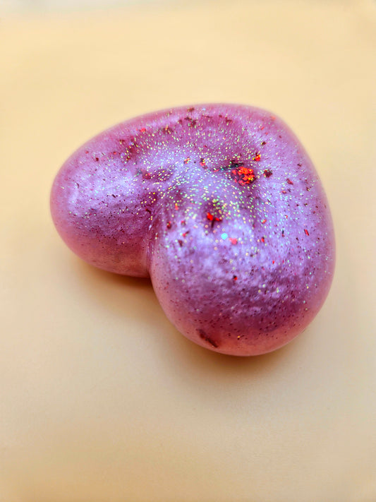 Resin heart ornament/sparkly pink paperweight/new home job/anniversary/birthday gift/romantic unique gift/mum sister gran
