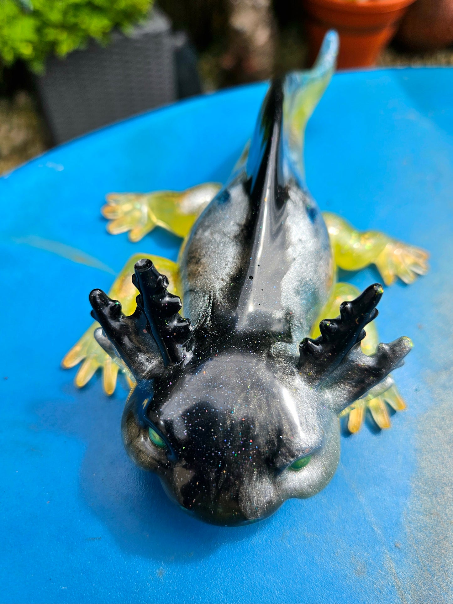 Axolotl Figurine/ Whimsical Home Decor/ Resin art