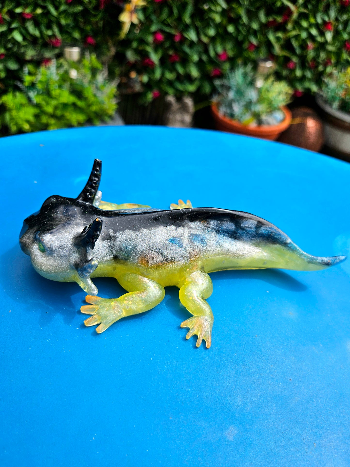 Axolotl Figurine/ Whimsical Home Decor/ Resin art