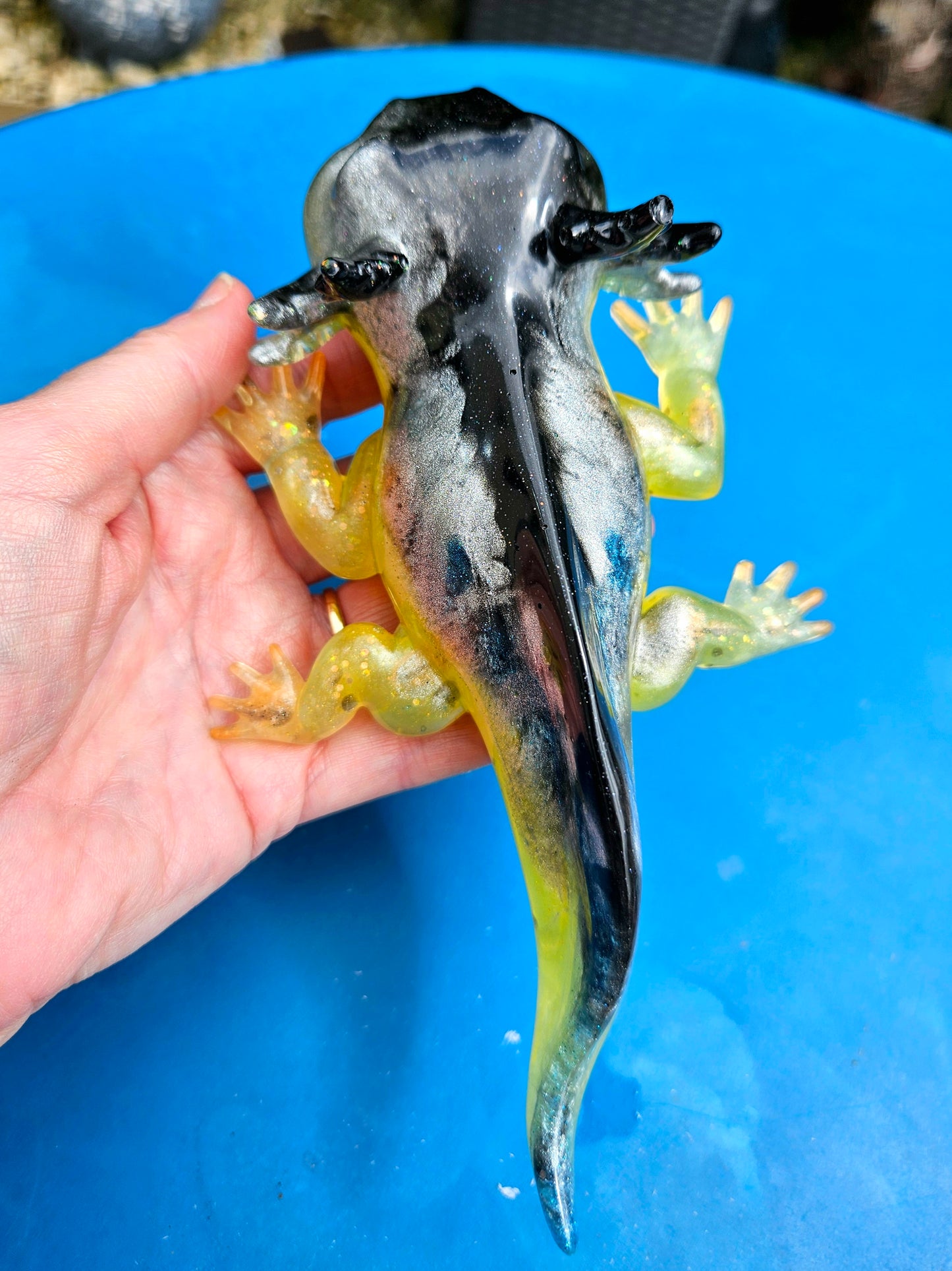 Axolotl Figurine/ Whimsical Home Decor/ Resin art