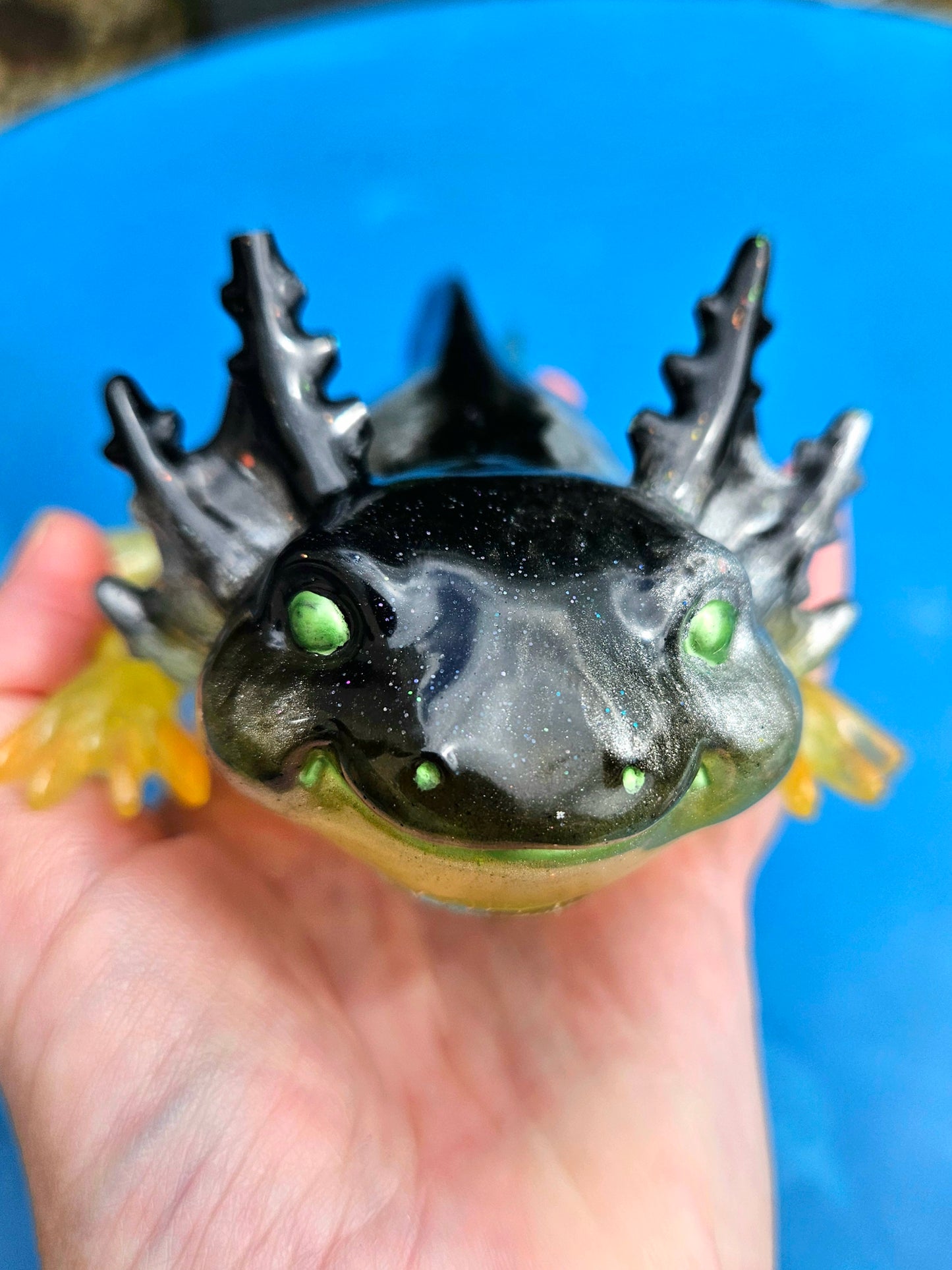 Axolotl Figurine/ Whimsical Home Decor/ Resin art