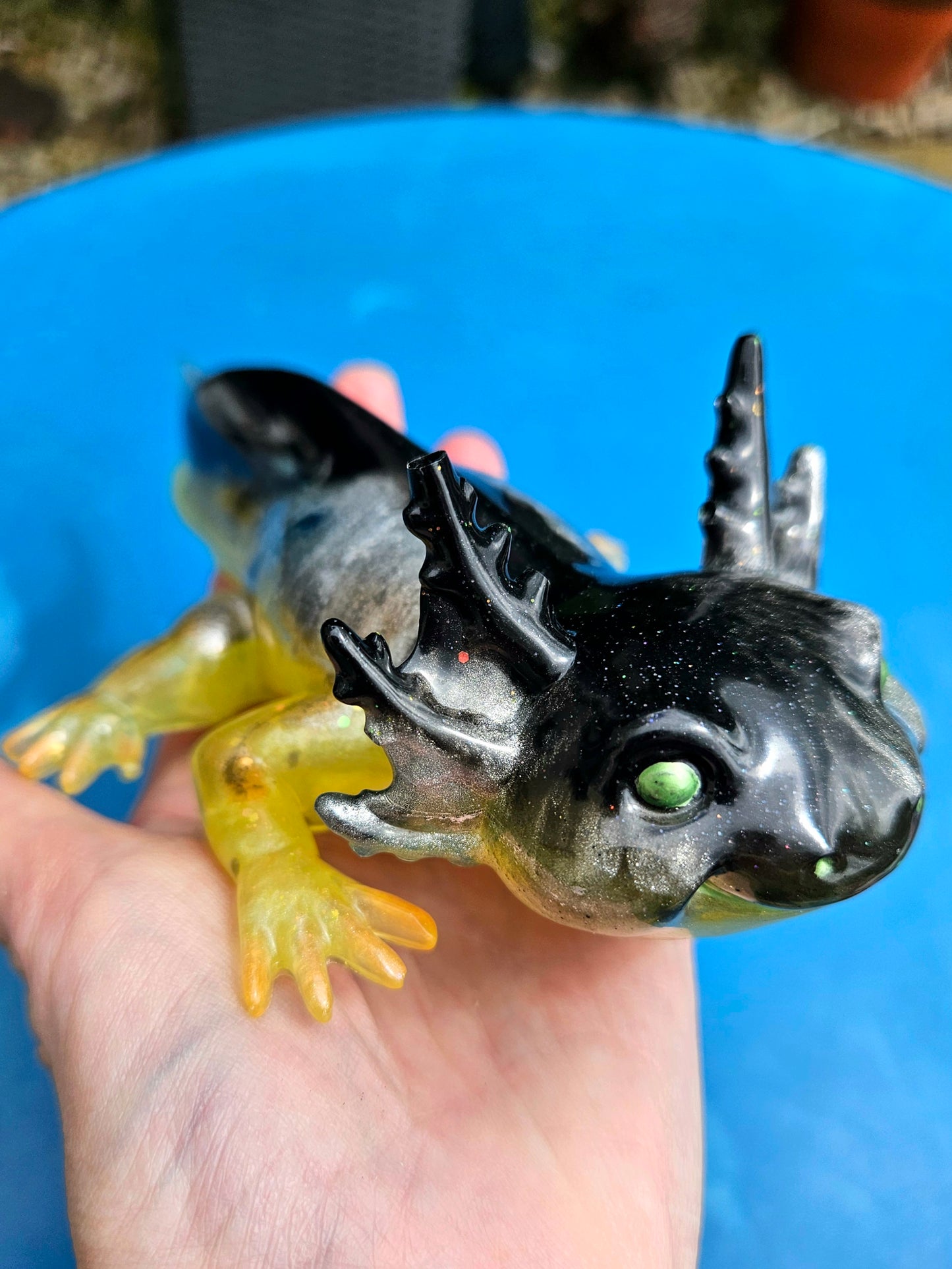 Axolotl Figurine/ Whimsical Home Decor/ Resin art