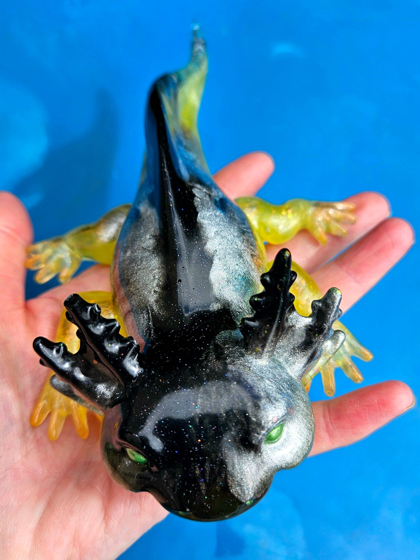 Axolotl Figurine/ Whimsical Home Decor/ Resin art