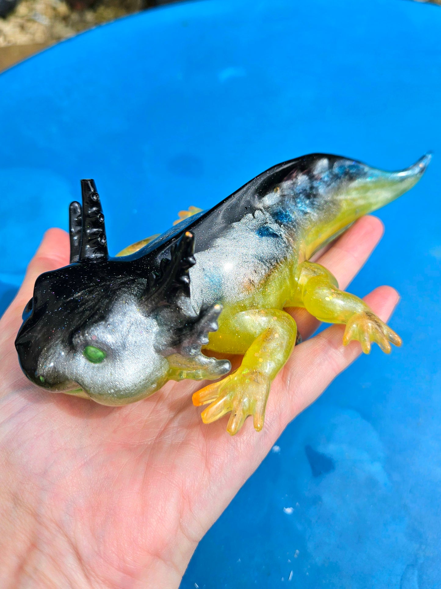 Axolotl Figurine/ Whimsical Home Decor/ Resin art