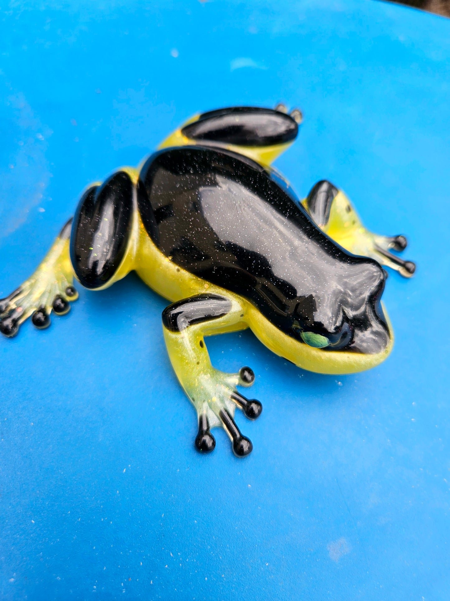 Custom order available for resin frog figurine/ Personalised birthday gift/collector nature lover/choose own colours of figurine