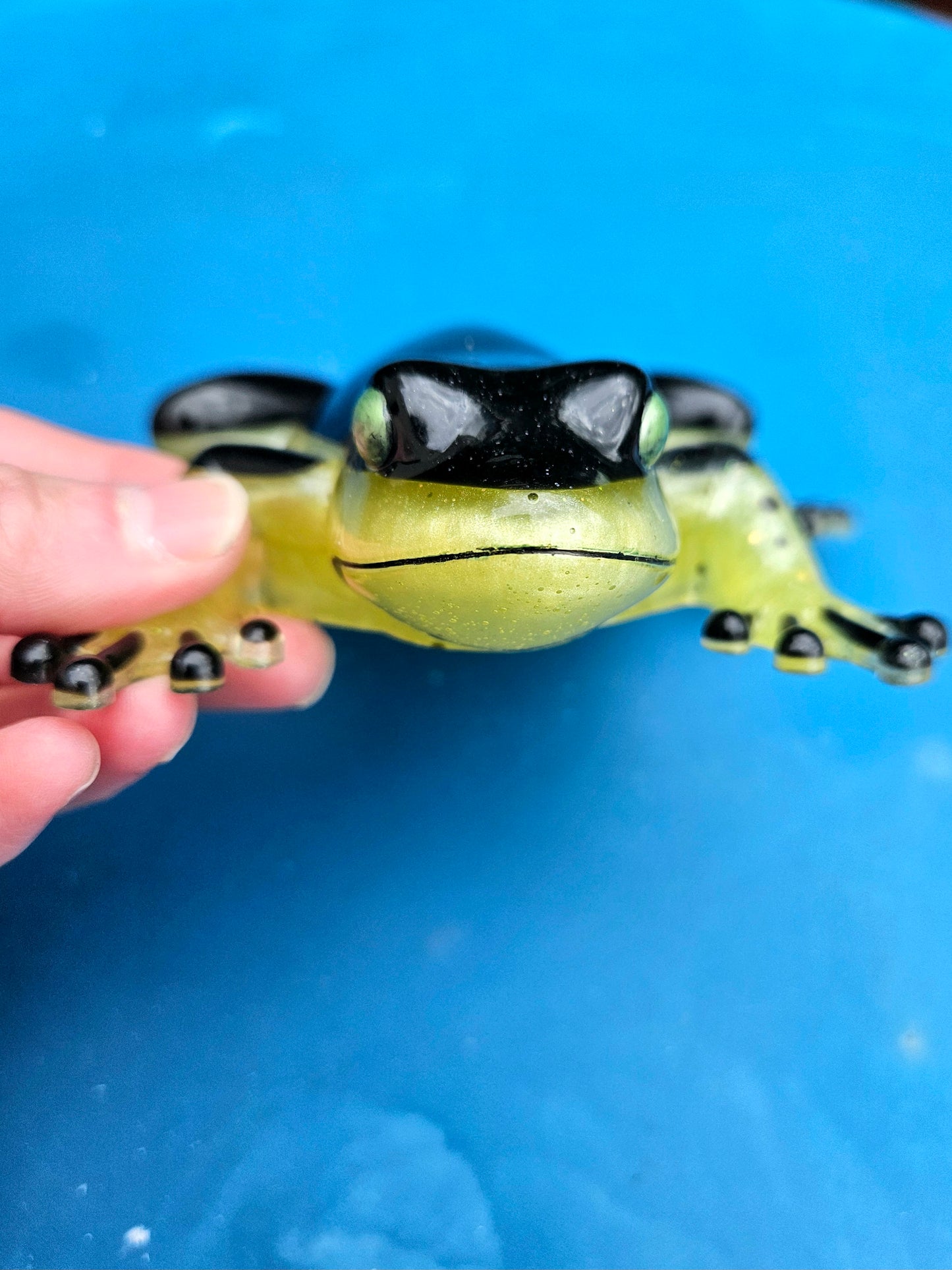 Custom order available for resin frog figurine/ Personalised birthday gift/collector nature lover/choose own colours of figurine
