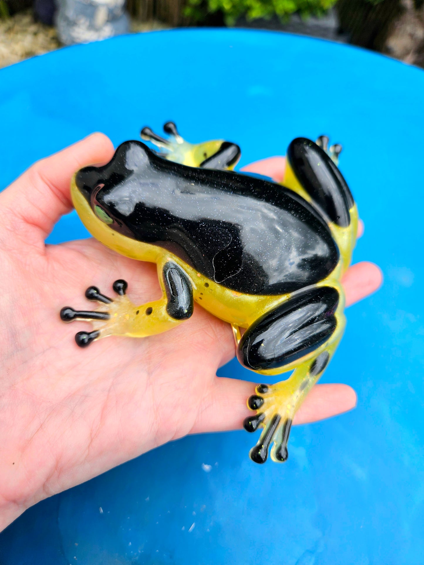 Custom order available for resin frog figurine/ Personalised birthday gift/collector nature lover/choose own colours of figurine