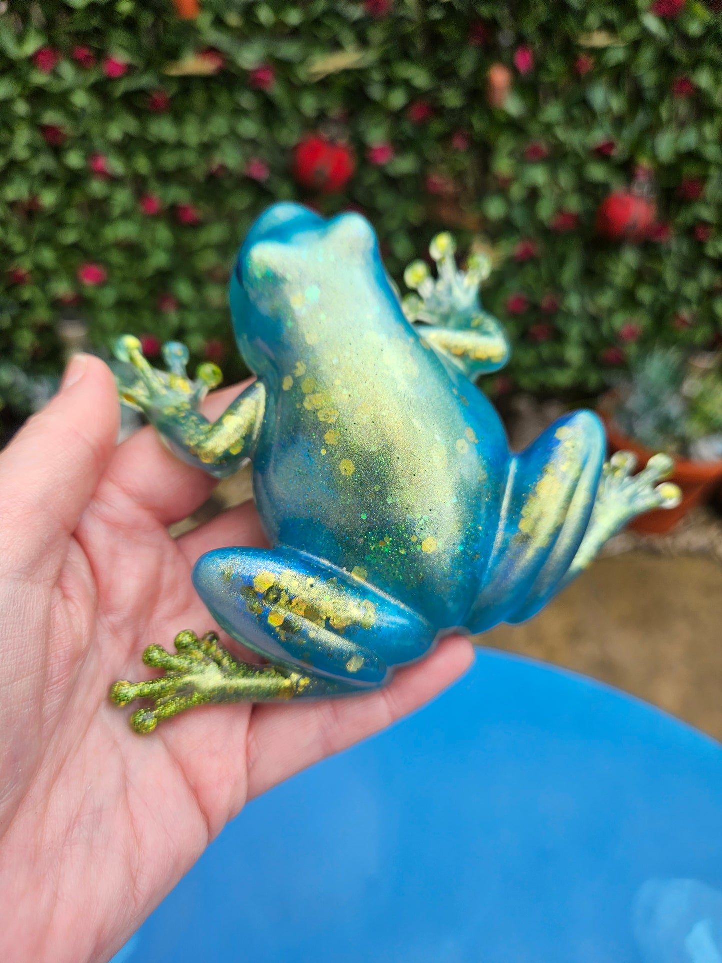 Frog Figurine/Home Decor Accessories/ Whimsical Resin art