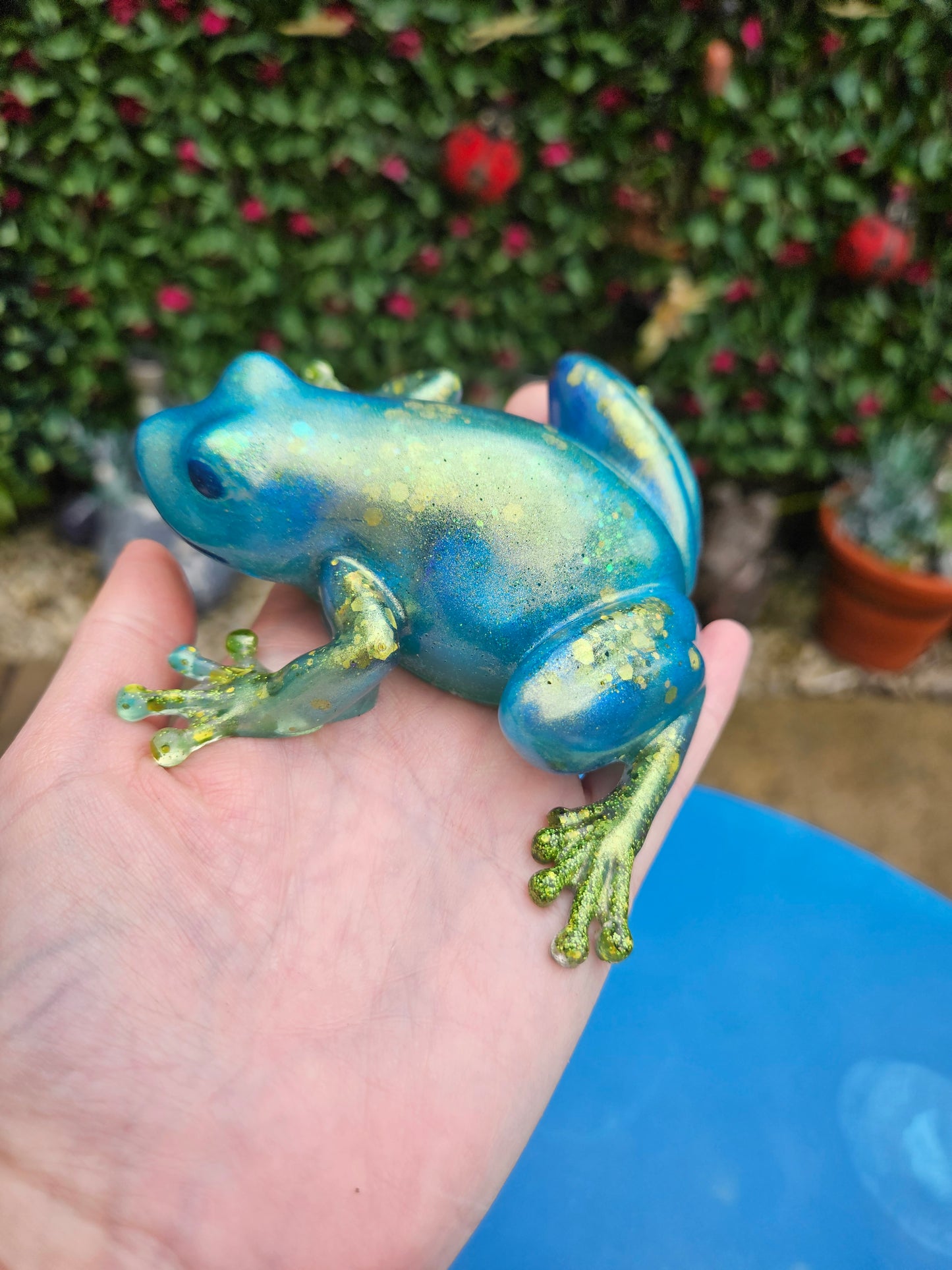 Frog Figurine/Home Decor Accessories/ Whimsical Resin art